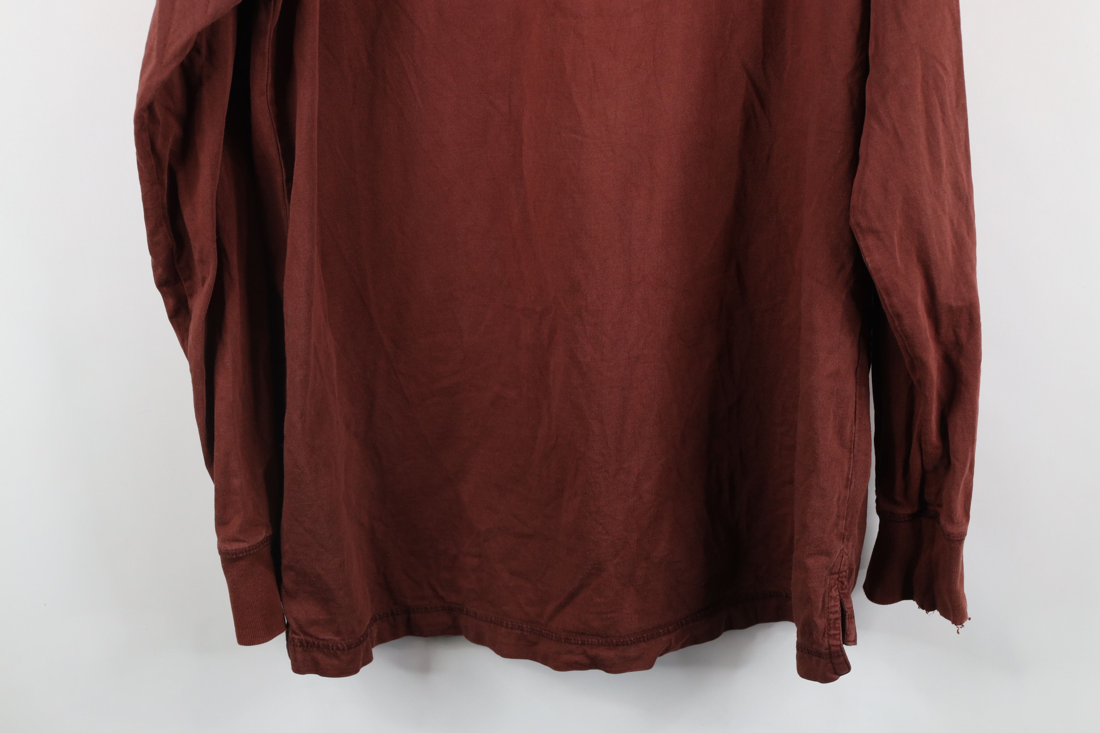 Cabelas × Vintage Vintage 90s Cabelas Long Sleeve Henley T-Shirt Cotton Brown Size US L / EU 52-54 / 3 - 12 Thumbnail