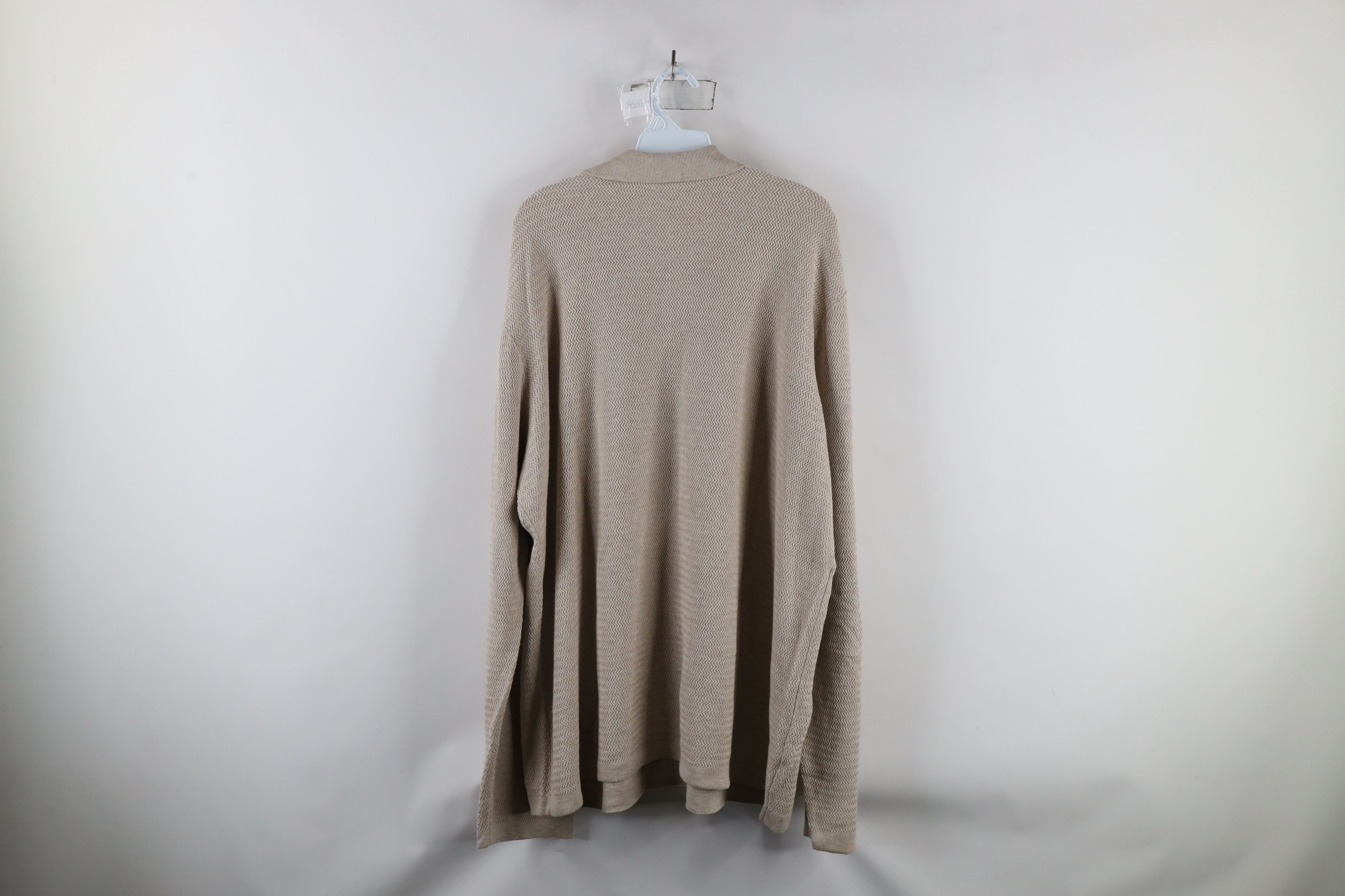 Vintage Vintage 90s Streetwear Knit Collared Pullover Sweater Beige Size US XXL / EU 58 / 5 - 6 Thumbnail