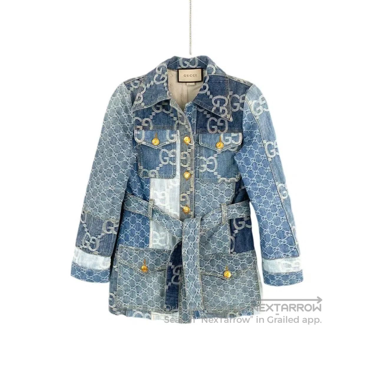Gucci Guicci A panelled denim belt jacket| Size XXS / US 00 / IT 34 - 1 Thumbnail