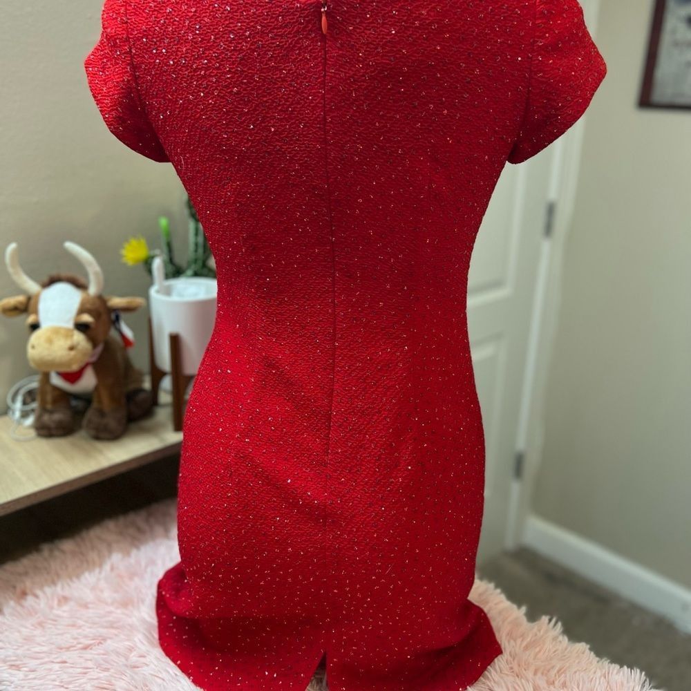 Other David Warren Petites Vintage Red Sequin V-Neck Cap Sleeve Sh Size S / US 4 / IT 40 - 7 Thumbnail