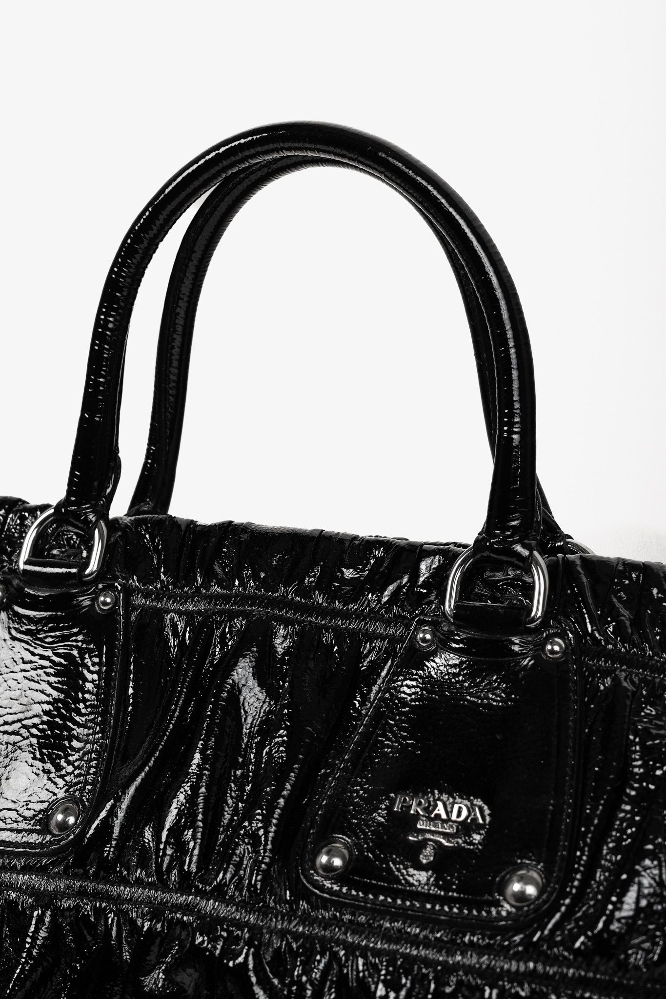 Prada Prada Nero Vernice Gaufre Leather Tote Size ONE SIZE - 7 Thumbnail
