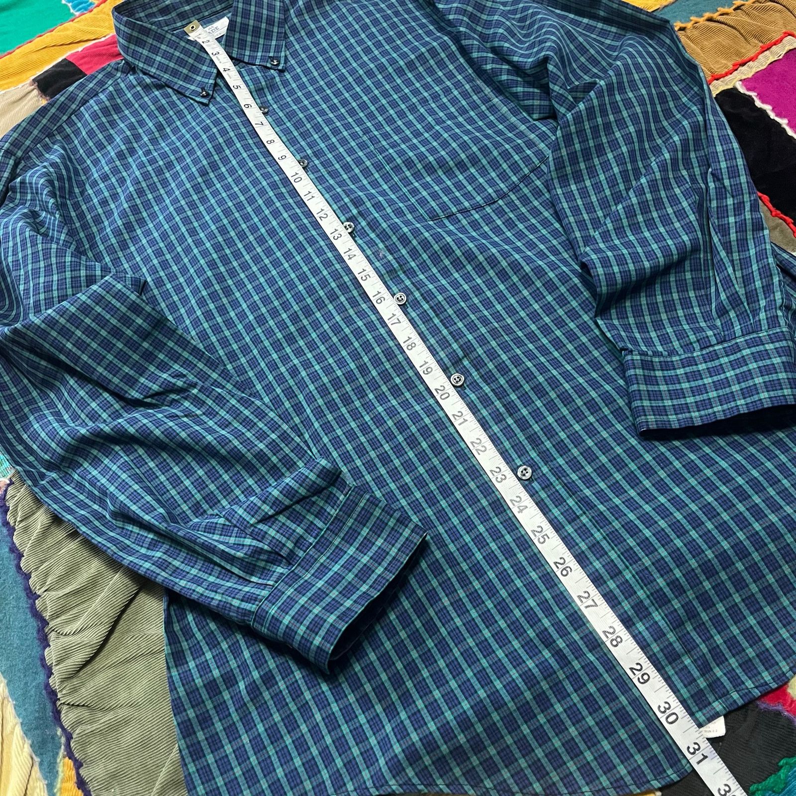 Other Vintage Arrow Brigade Navy + Green Plaid Long Sleeve Button Size US L / EU 52-54 / 3 - 4 Thumbnail