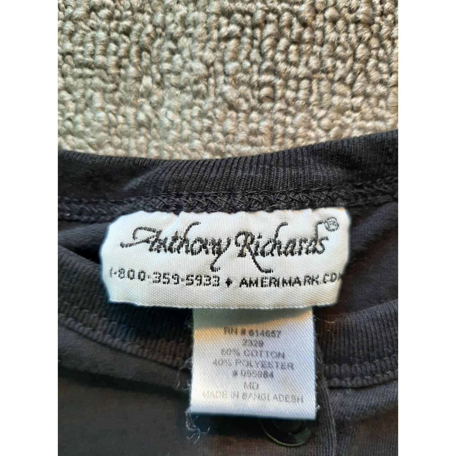 Vintage Anthony Richards Top Women Medium M Black Short Sleeve Blouse Size M / US 6-8 / IT 42-44 - 2 Thumbnail