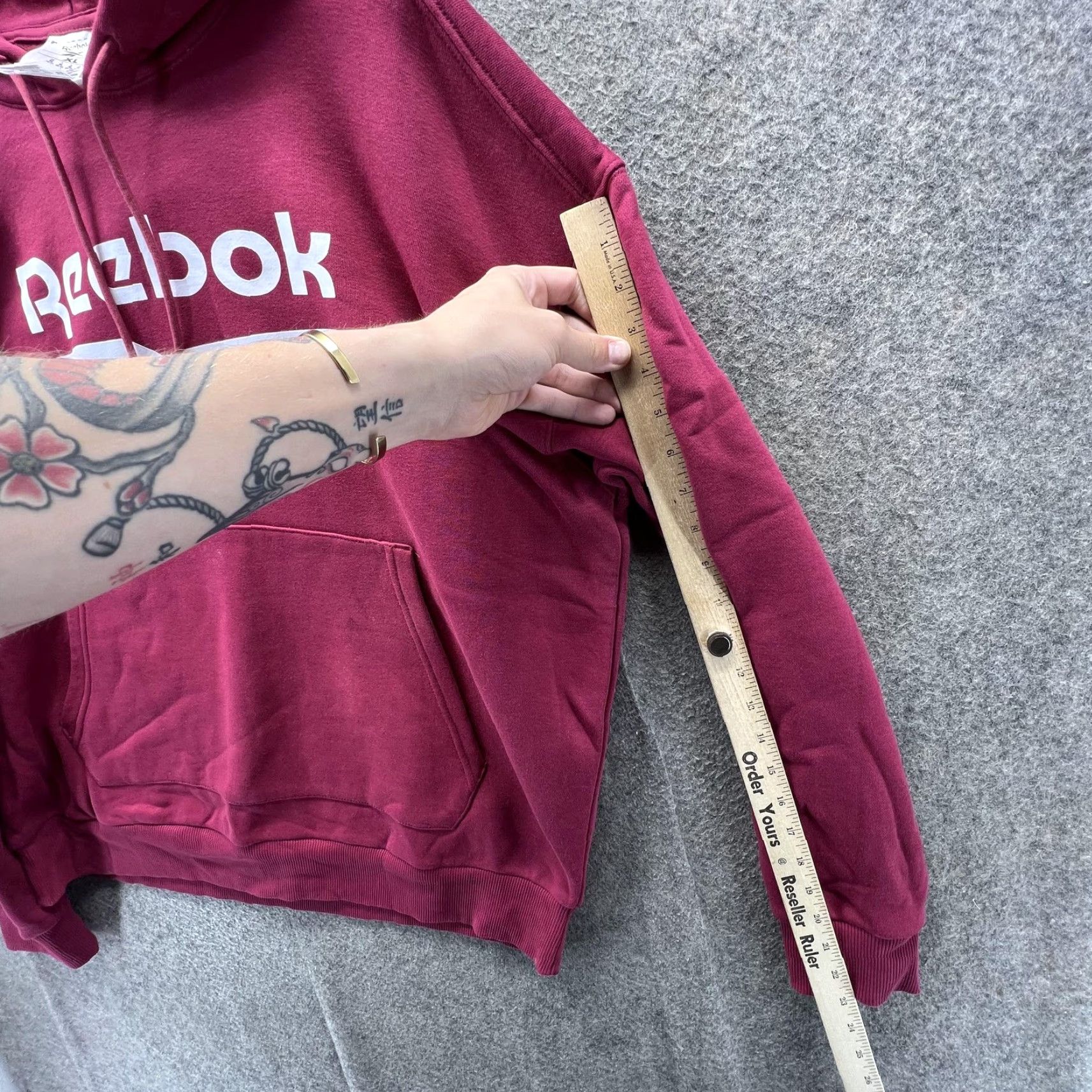 Reebok Reebok Hoodie Mens XL Red Big Logo Graphic Pullover Fleece Sweatshirt Athletic Size US XL / EU 56 / 4 - 3 Thumbnail