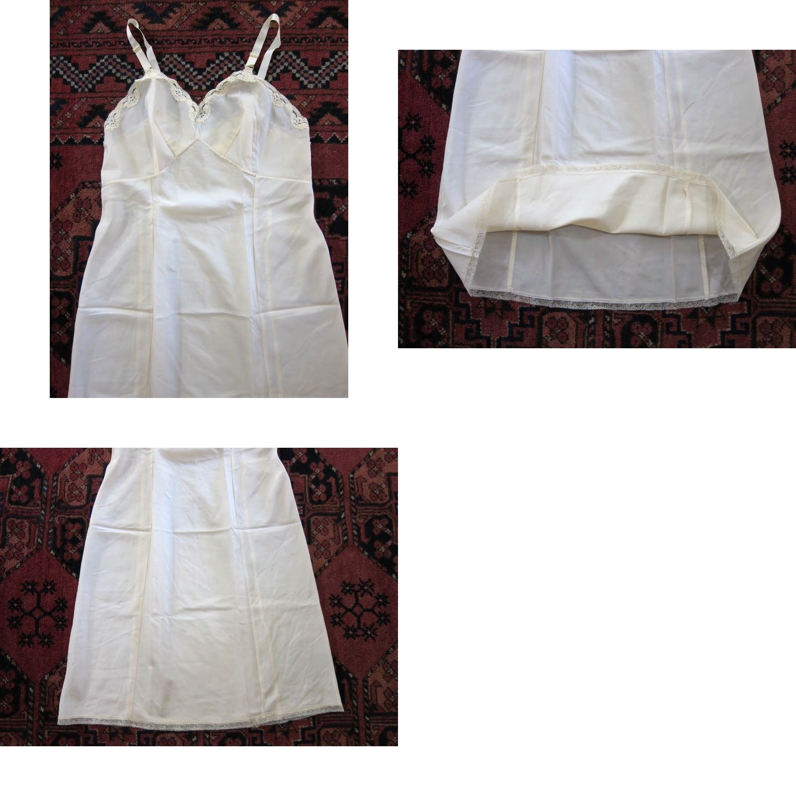 CO VINTAGE B Altman Co Pink Spaghetti Strap Long Slip Nightgown L Size ONE SIZE - 8 Thumbnail