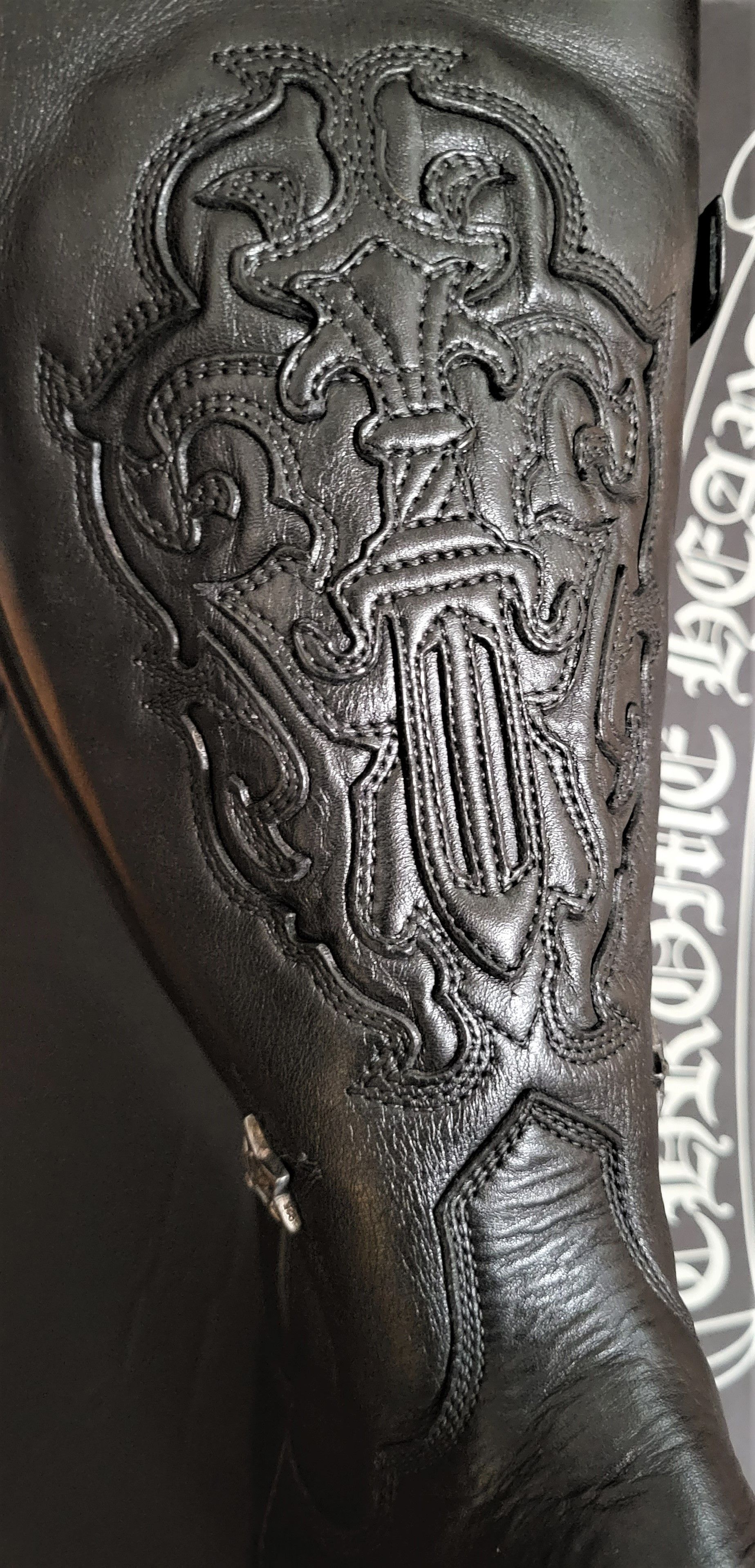 Chrome Hearts RARE Sterling Silver Studded Cowboy Leather Boots Size US 9 / EU 42 - 3 Thumbnail