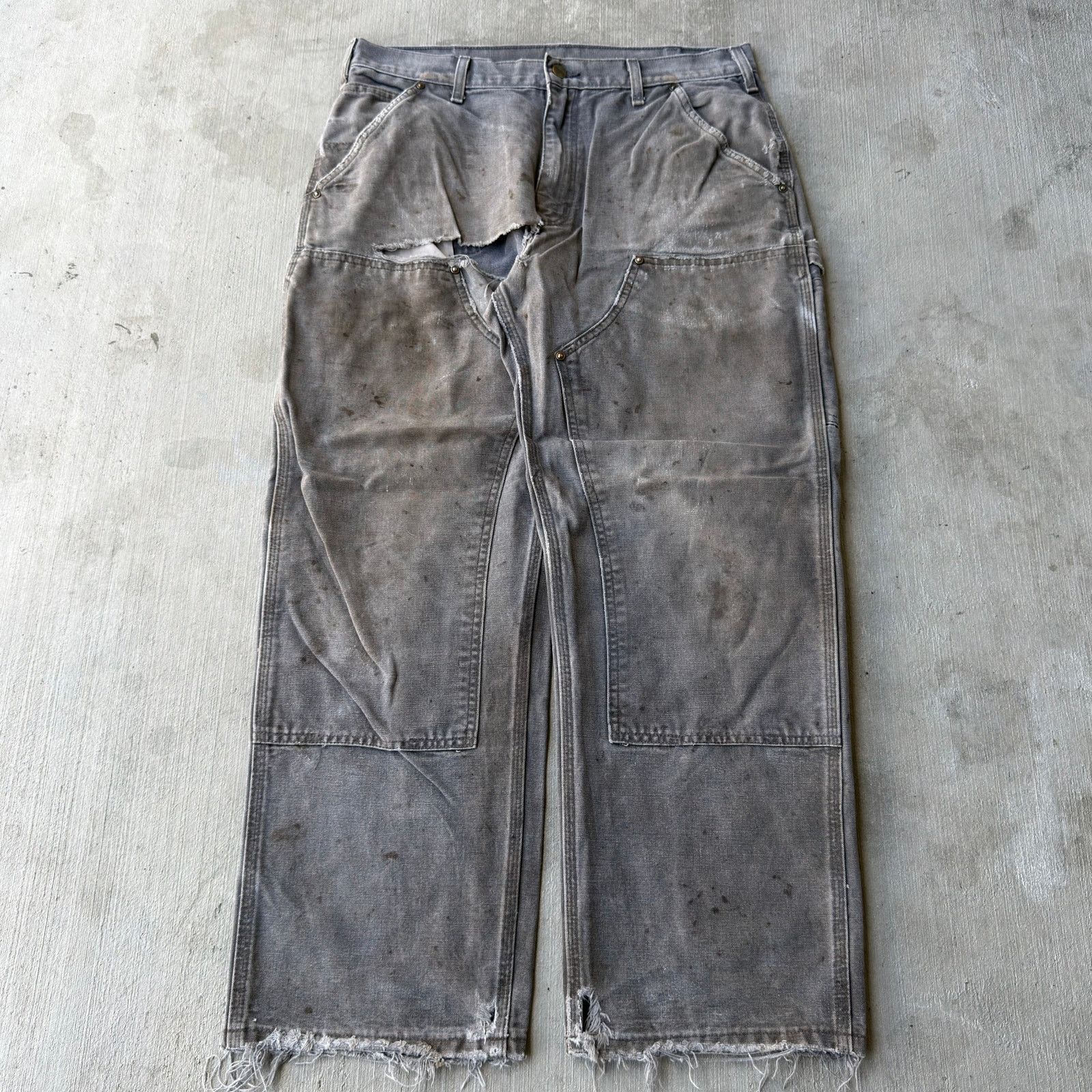 Carhartt × Vintage Carhartt DISTRESSED gray double knee work