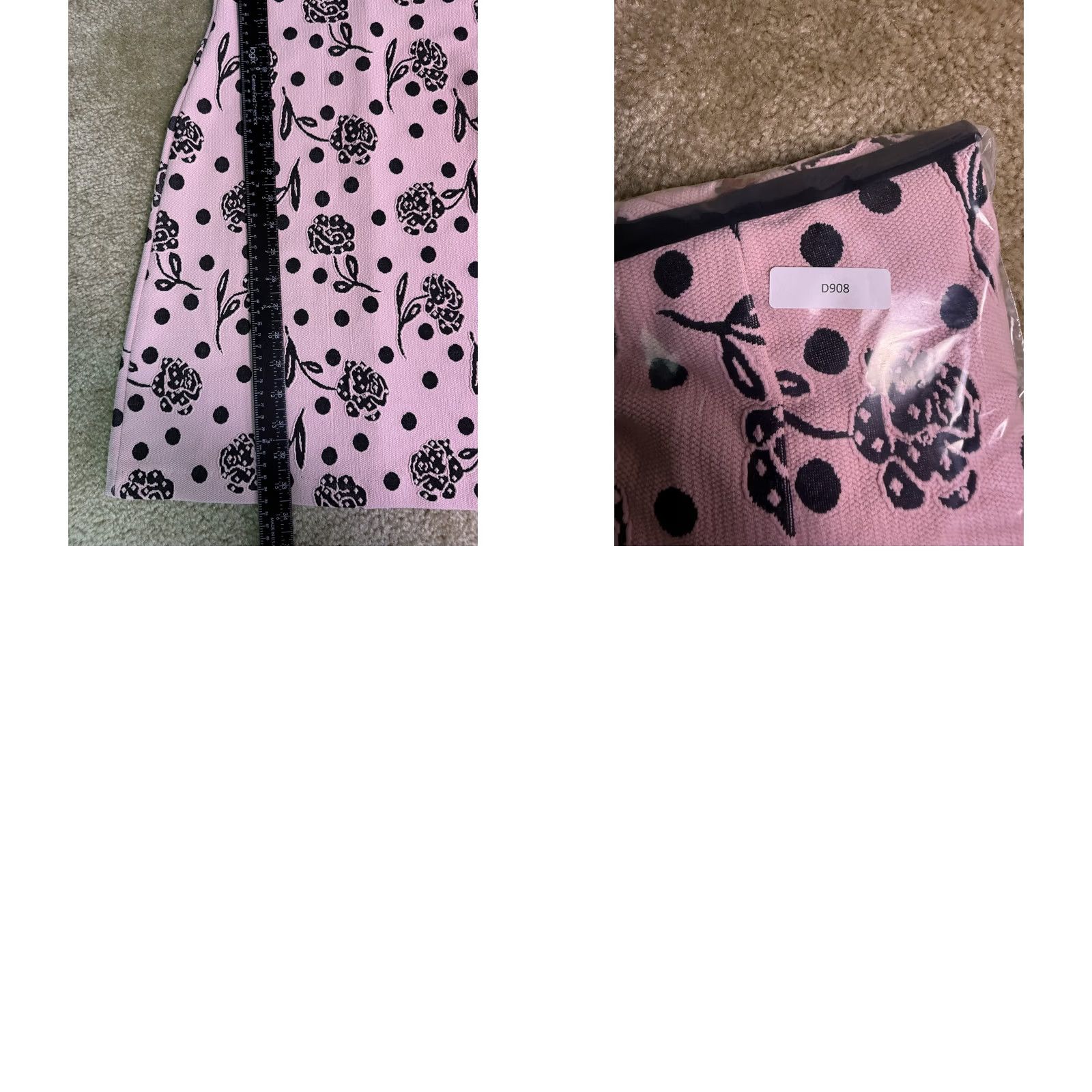 Pinko VINTAGE ZOKAI Pink Black Floral Midi Sheath Dress Womens Size Small Y2K D908 Size S / US 4 / IT 40 - 8 Thumbnail