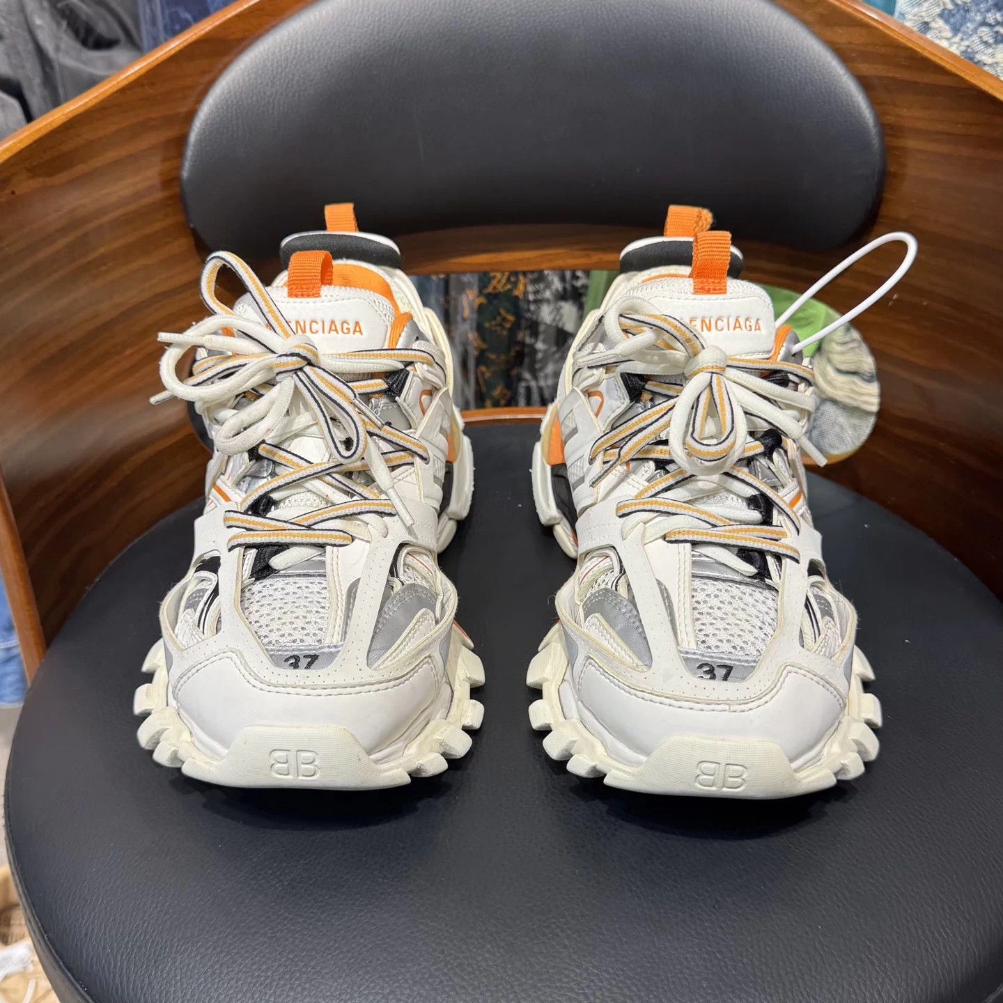 Balenciaga Balenciaga Track White Orange 37 Exc Cond Org Box Size US 6 / IT 36 - 2 Thumbnail