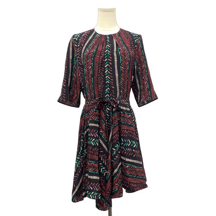 Louis Vuitton Louis Vuitton Multi Print Silk Midi Dress Size 38 Size S / US 4 / IT 40 - 1 Thumbnail