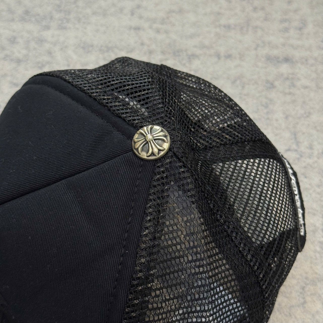 Chrome Hearts Chrome Hearts Cemetery Leather Patch Black Trucker Hat Size ONE SIZE - 4 Thumbnail