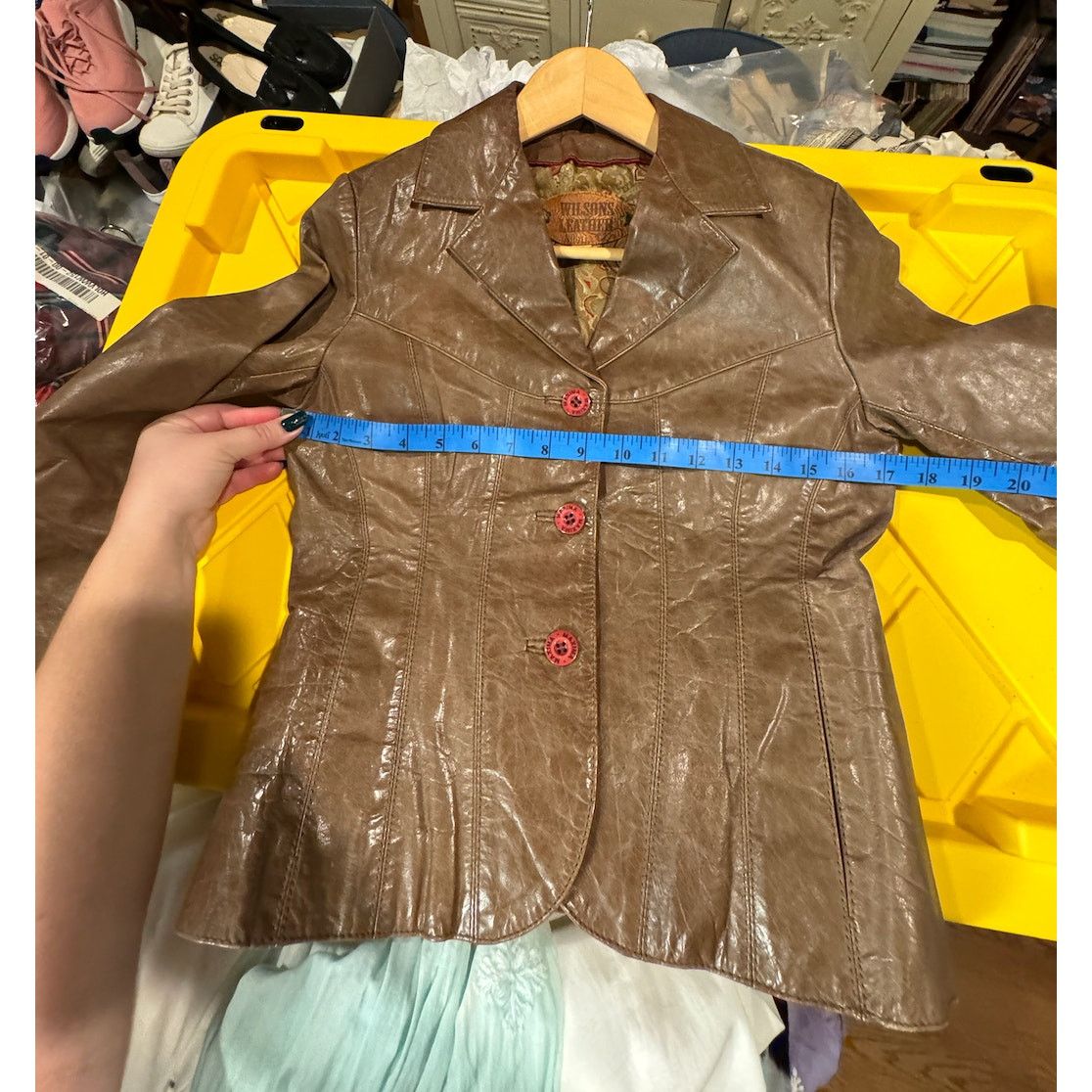 Wilsons Leather Vintage Brown Wilsons 100% Leather Maxima Fitted 90s Y2K 70s Size XS / US 0-2 / IT 36-38 - 11 Thumbnail