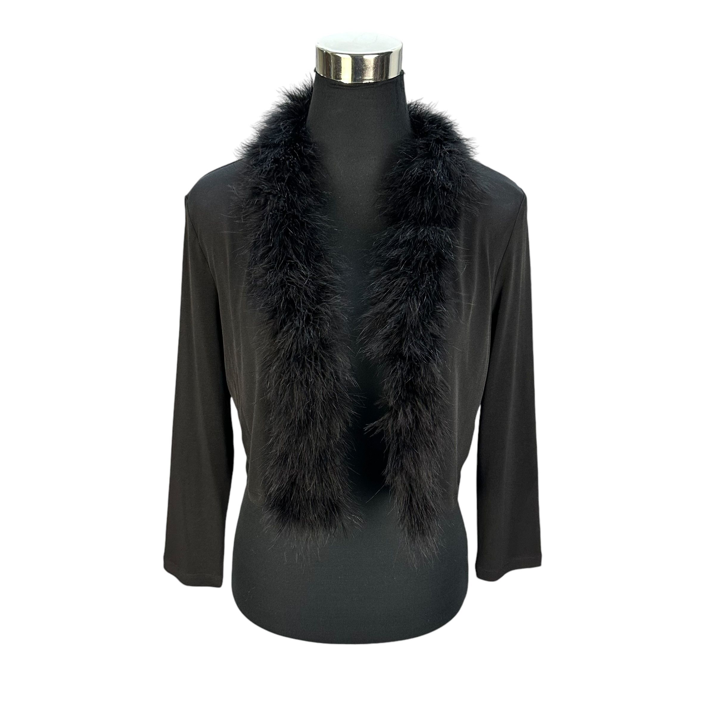 Calvin Klein CALVIN KLEIN Fur Crop Cardigan Jacket #95-1459 Size M / US 6-8 / IT 42-44 - 1 Thumbnail