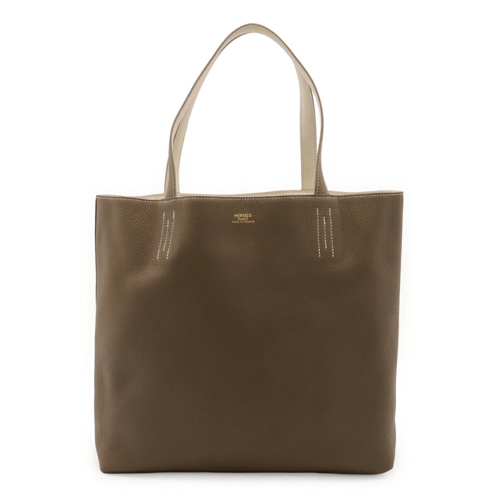 Hermes HERMES Double Sens 36 Tote/Shoulder Bag, Reversible, Taurillon Clemence Etoupe Béton Leather, Z Stamp Size ONE SIZE - 1 Thumbnail