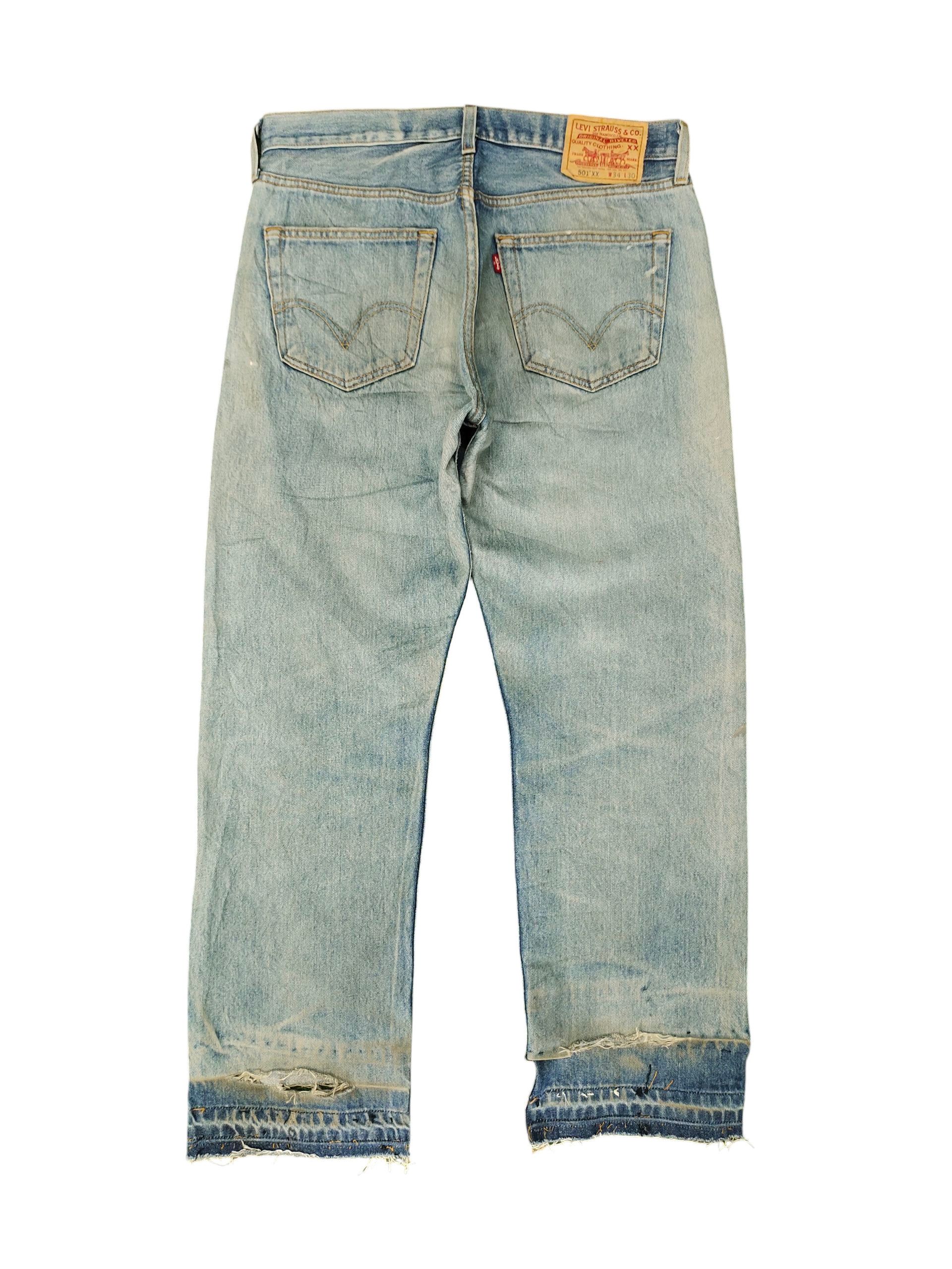 Levi's Vintage Levis 501XX Clawmark Distress Faded Denim Jeans Size US 34 / EU 50 - 8 Thumbnail