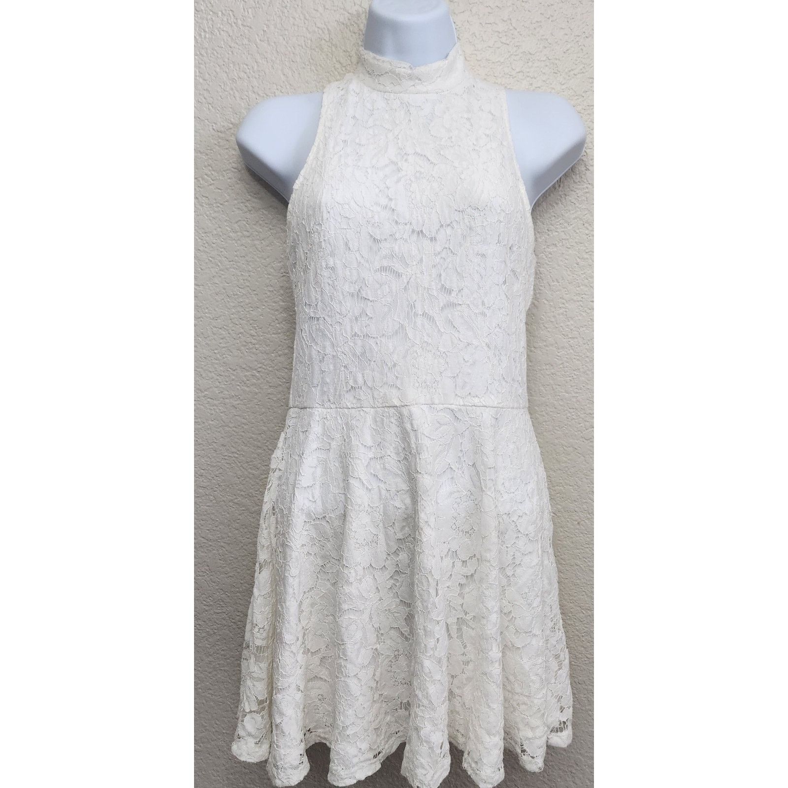 Other Bear Dance White Lace Overlay Fit N Flare Mini Dress Small Size S / US 4 / IT 40 - 1 Thumbnail