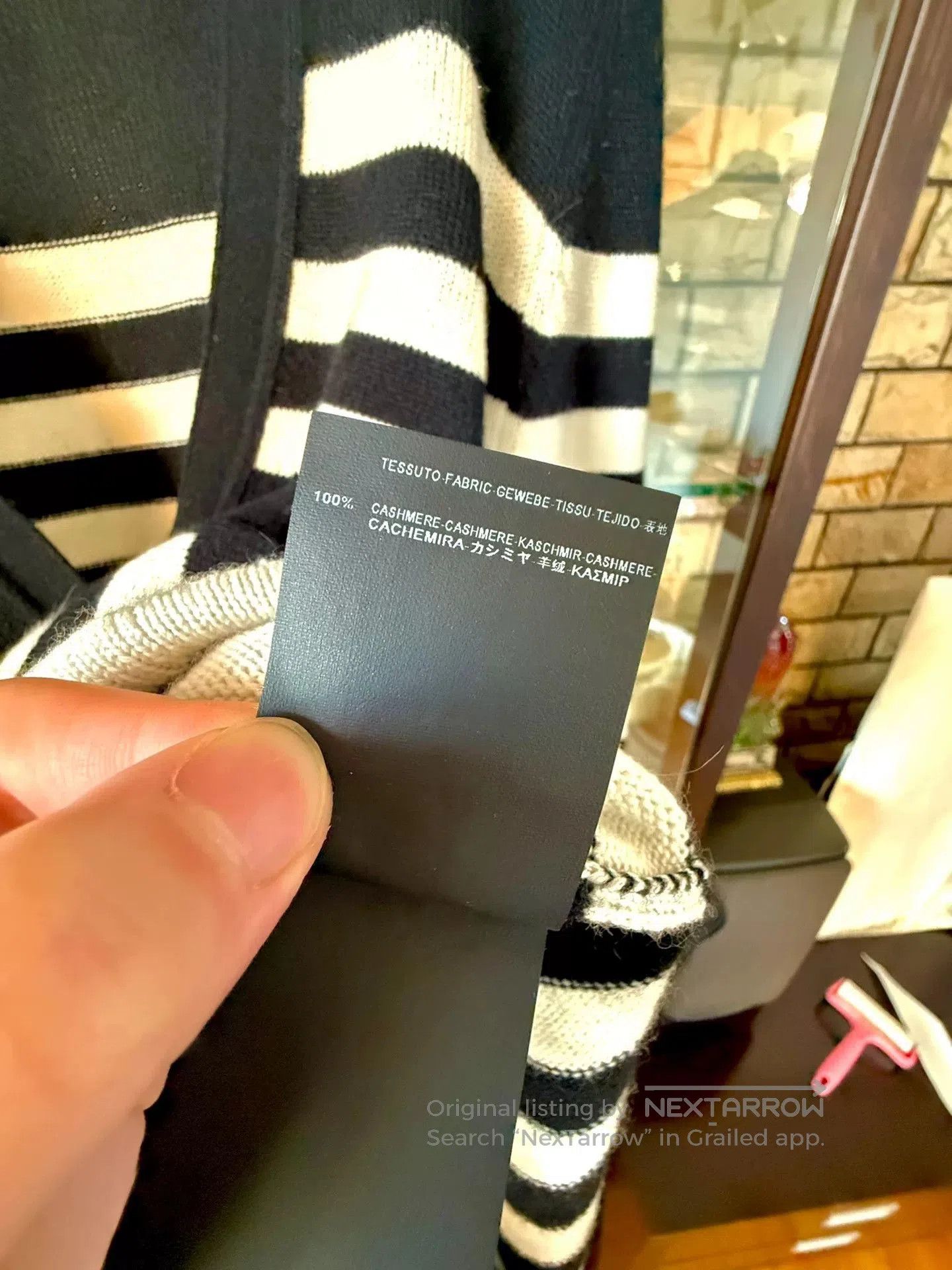 Saint Laurent Paris black and white striped cashmere cardigan. Size S / US 4 / IT 40 - 5 Thumbnail