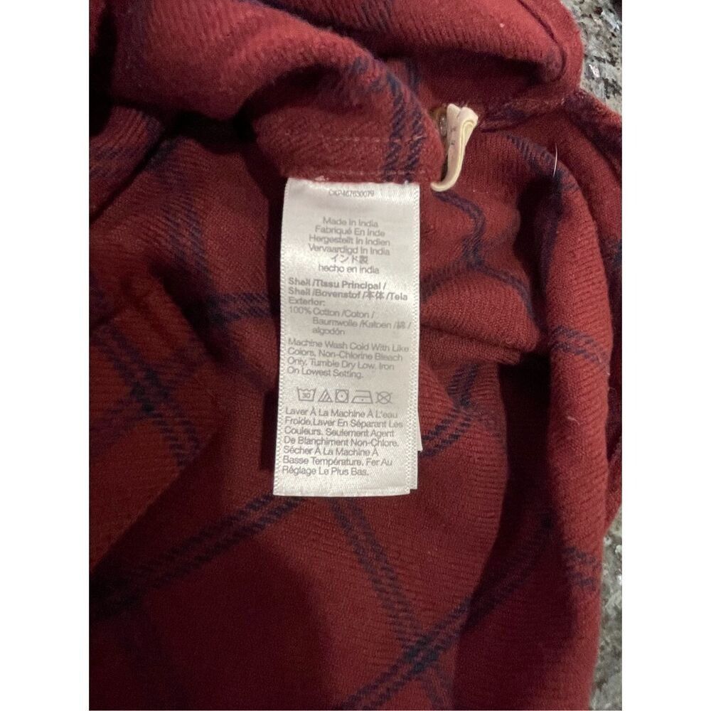 Madewell Madewell Women’s Perfect Fit Button-Up Plaid Shirt Red Navy Size L / US 10 / IT 46 - 6 Thumbnail