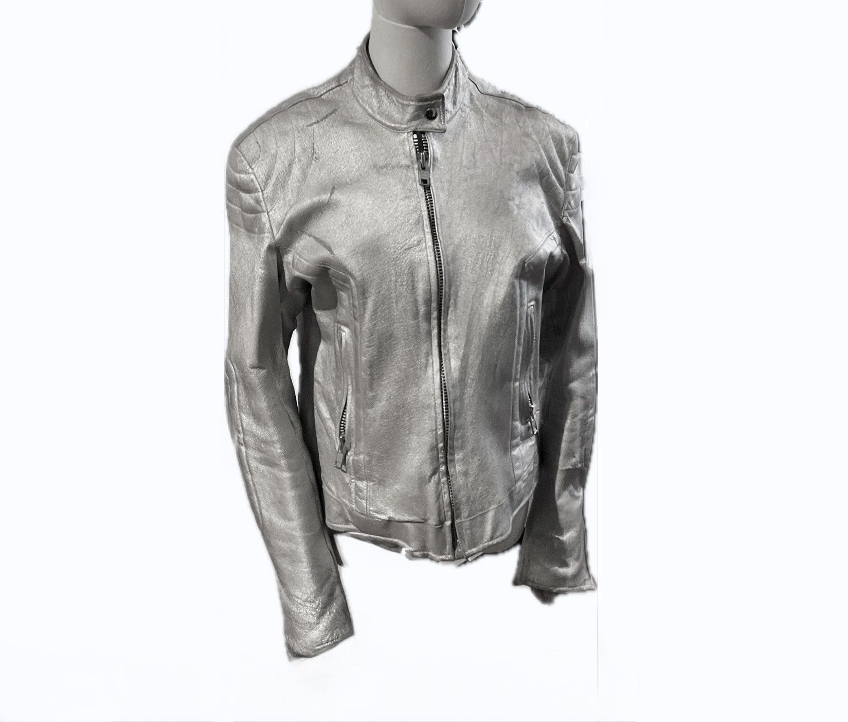 Rick Owens Rick Owens Archive Silver Leather Motorcycle Jacket Size US M / EU 48-50 / 2 - 2 Thumbnail