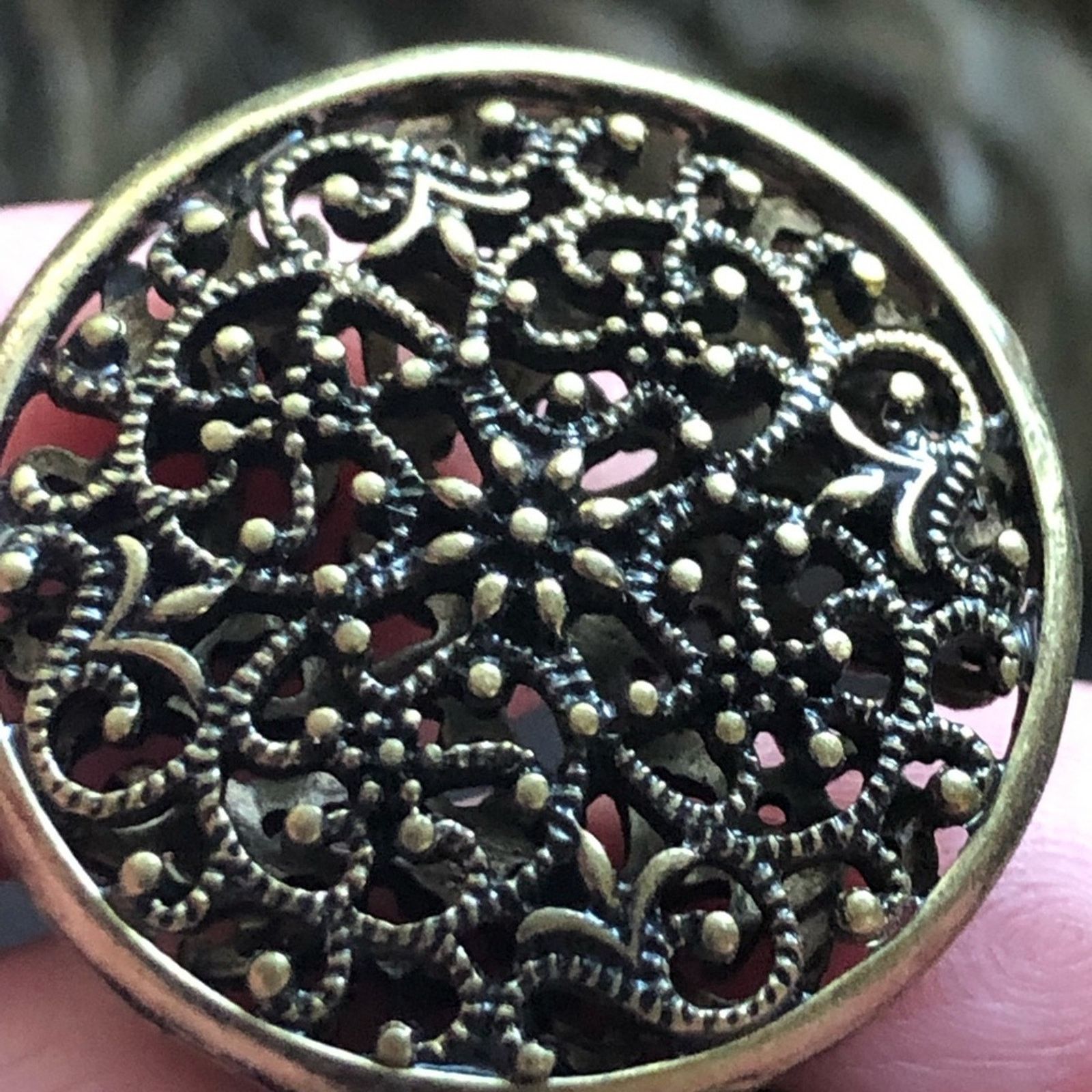 Jewelry Brass filigree pendant multi strand cord chain necklace Size ONE SIZE - 10 Thumbnail