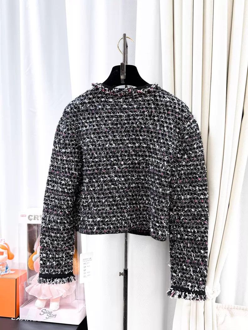Chanel Chanel 24B black mixed color long-sleeved short knitted ca Size XXS / US 00 / IT 34 - 3 Thumbnail