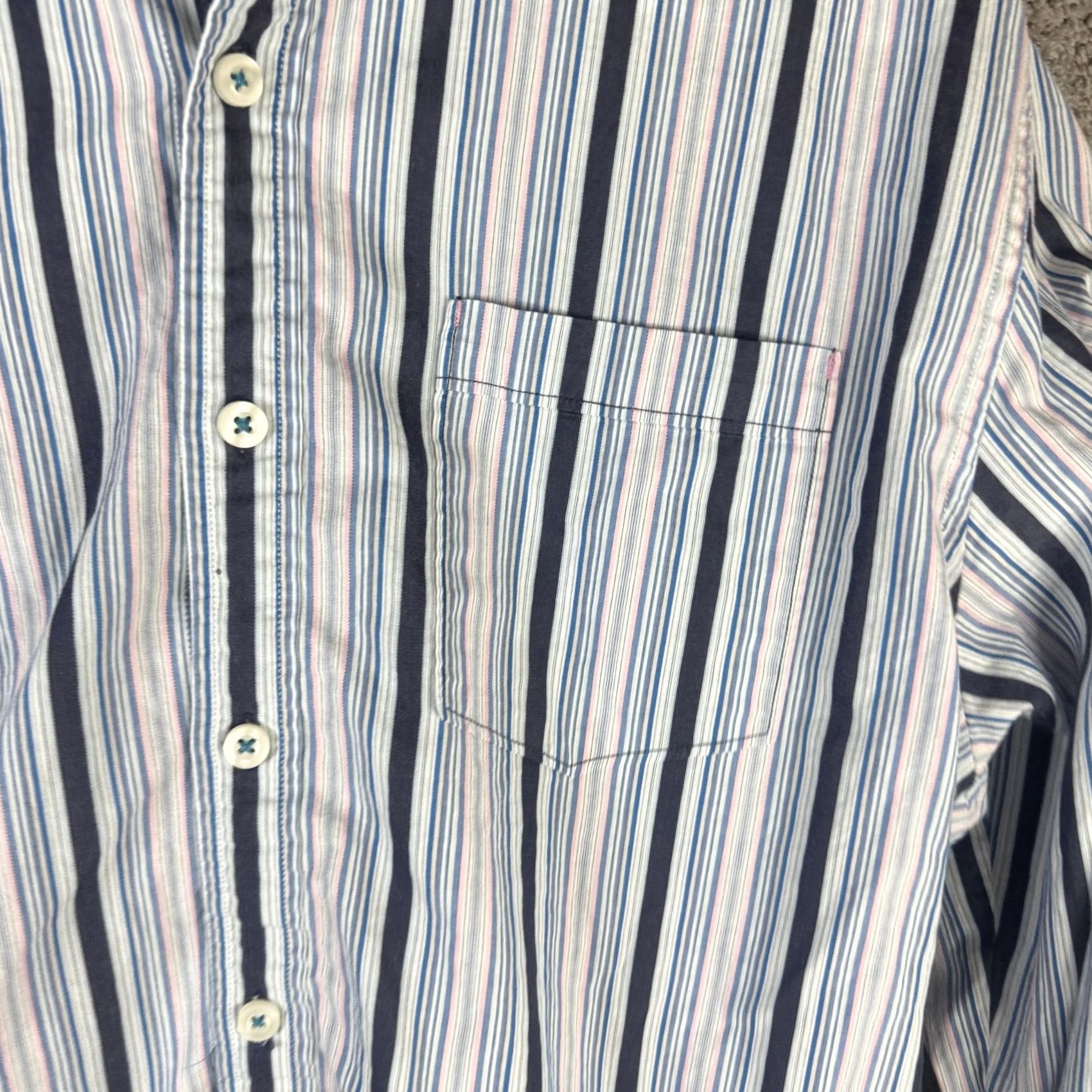 Tommy Bahama Tommy Bahama Shirt Mens M Blue Stripe Island Modern Fit Long Sleeve Cotton Shirt Size US M / EU 48-50 / 2 - 6 Thumbnail