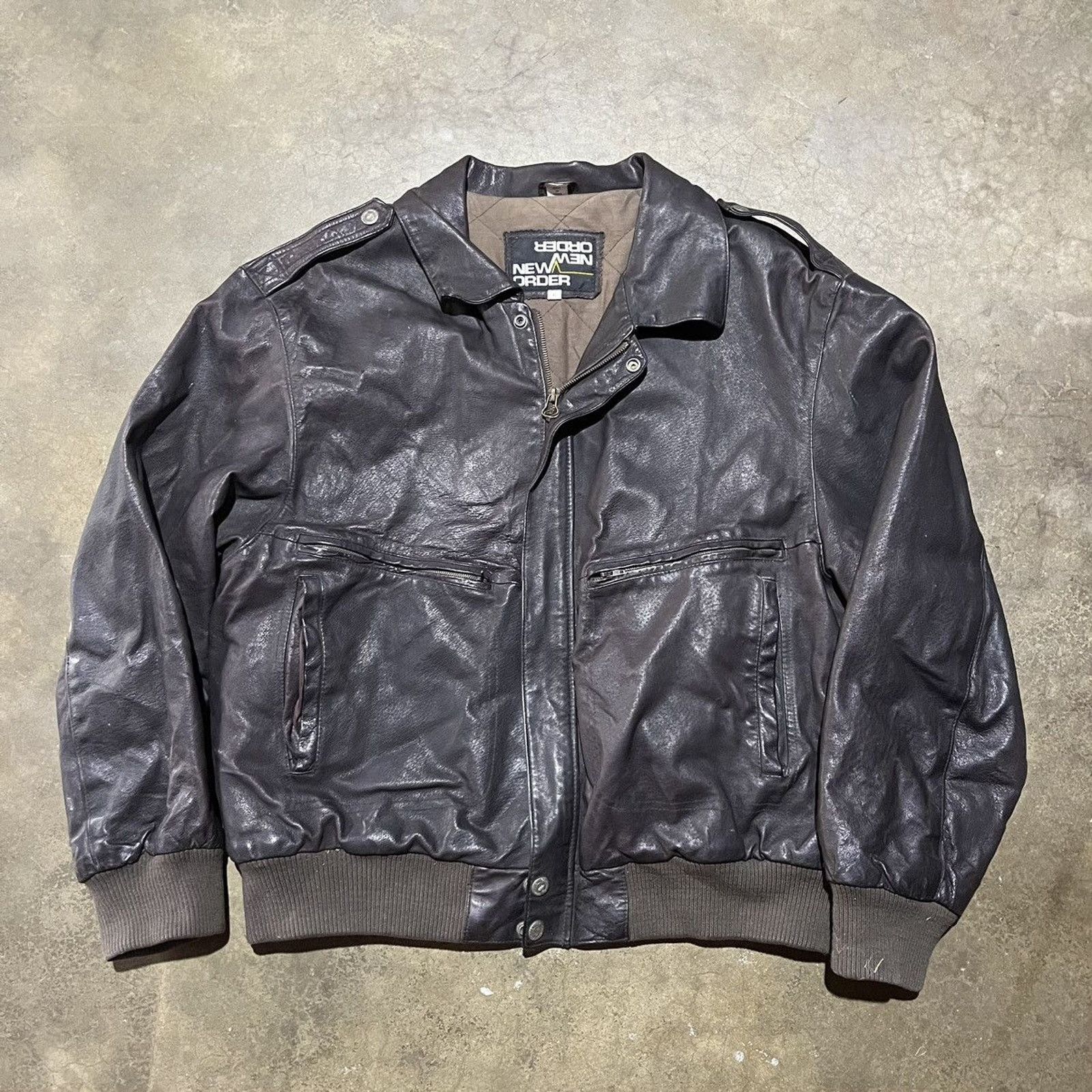 Leather Jacket × Streetwear × Vintage Vintage 90s New Order