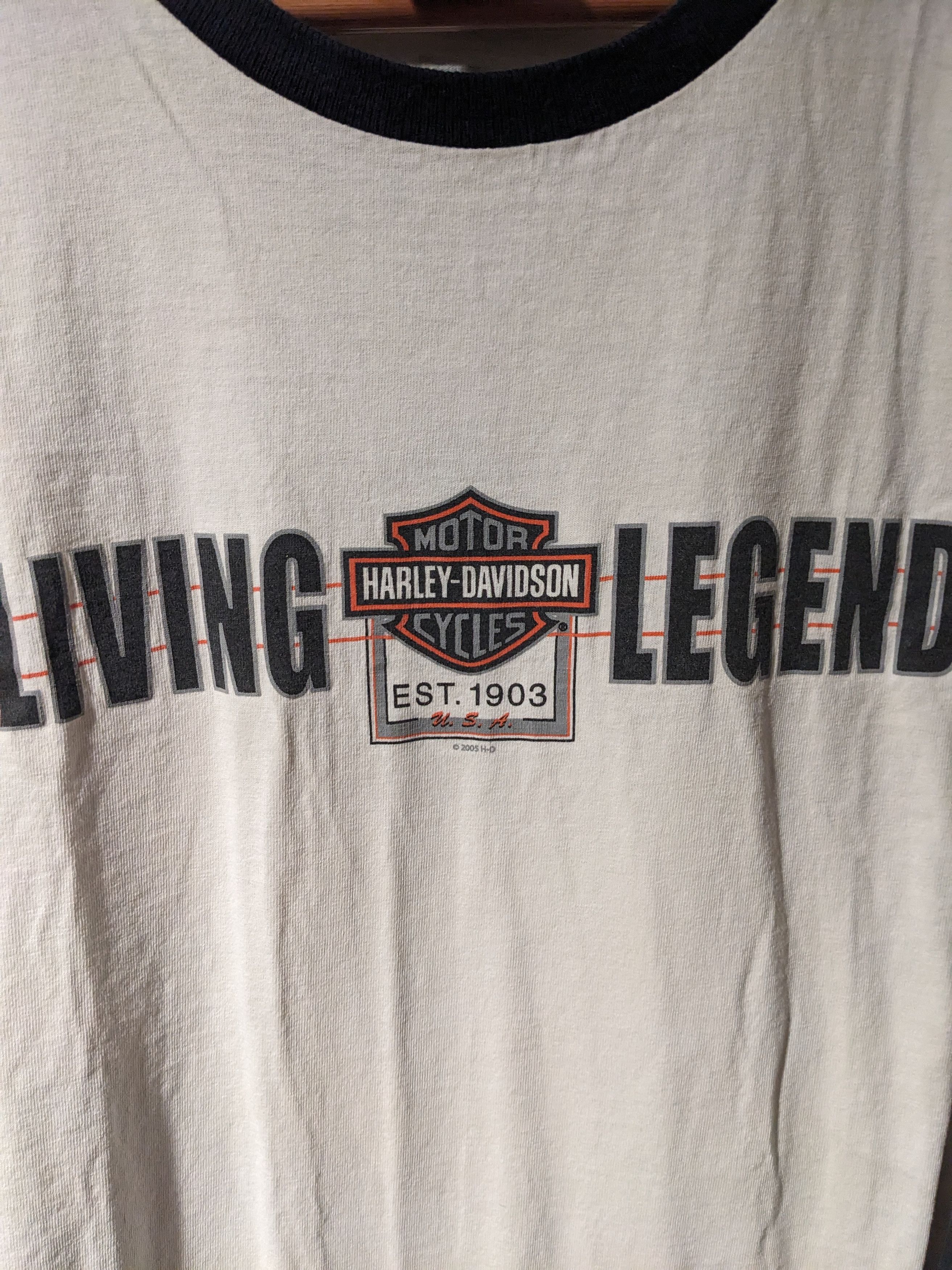 Harley Davidson × Vintage Vintage 2005 Harley Davidson Living Long-Sleeve T-Shirt Size US XL / EU 56 / 4 - 2 Thumbnail
