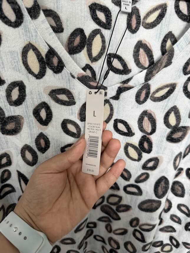 NIC+ZOE NIC+ZOE Tossed Neutrals Print Thick Fabric Women’s Tee Size L / US 10 / IT 46 - 5 Thumbnail