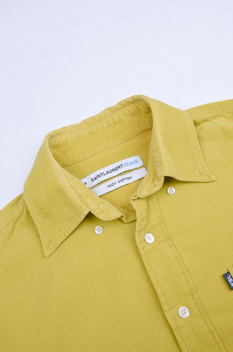 Yves Saint Laurent SAINT LAURENT JEANS Yellow Velvet Shirt Size S / US 4 / IT 40 - 5 Thumbnail