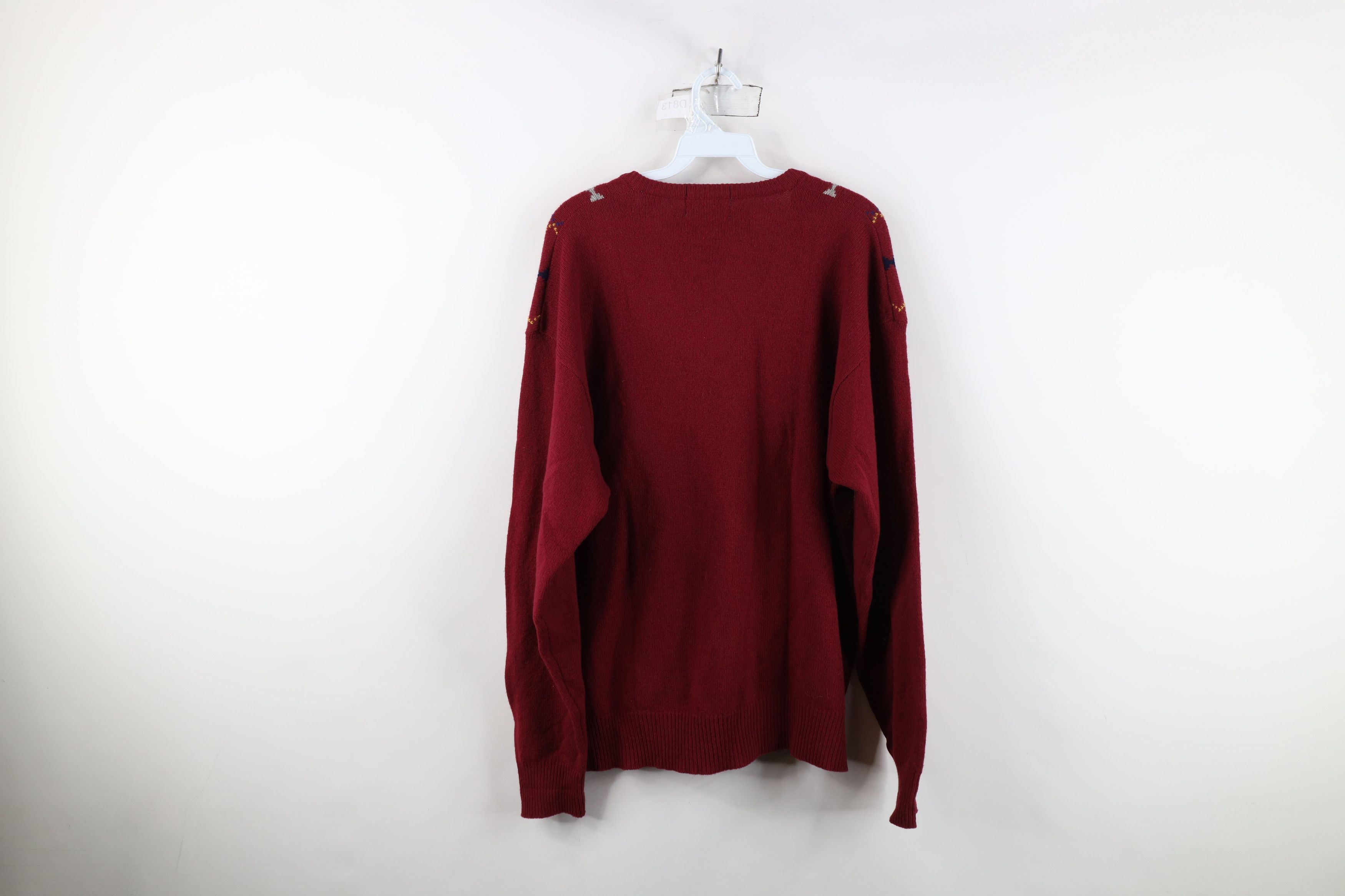 Vintage Vintage 90s Streetwear Lambswool Diamond Argyle Knit Sweater Size US XL / EU 56 / 4 - 12 Thumbnail