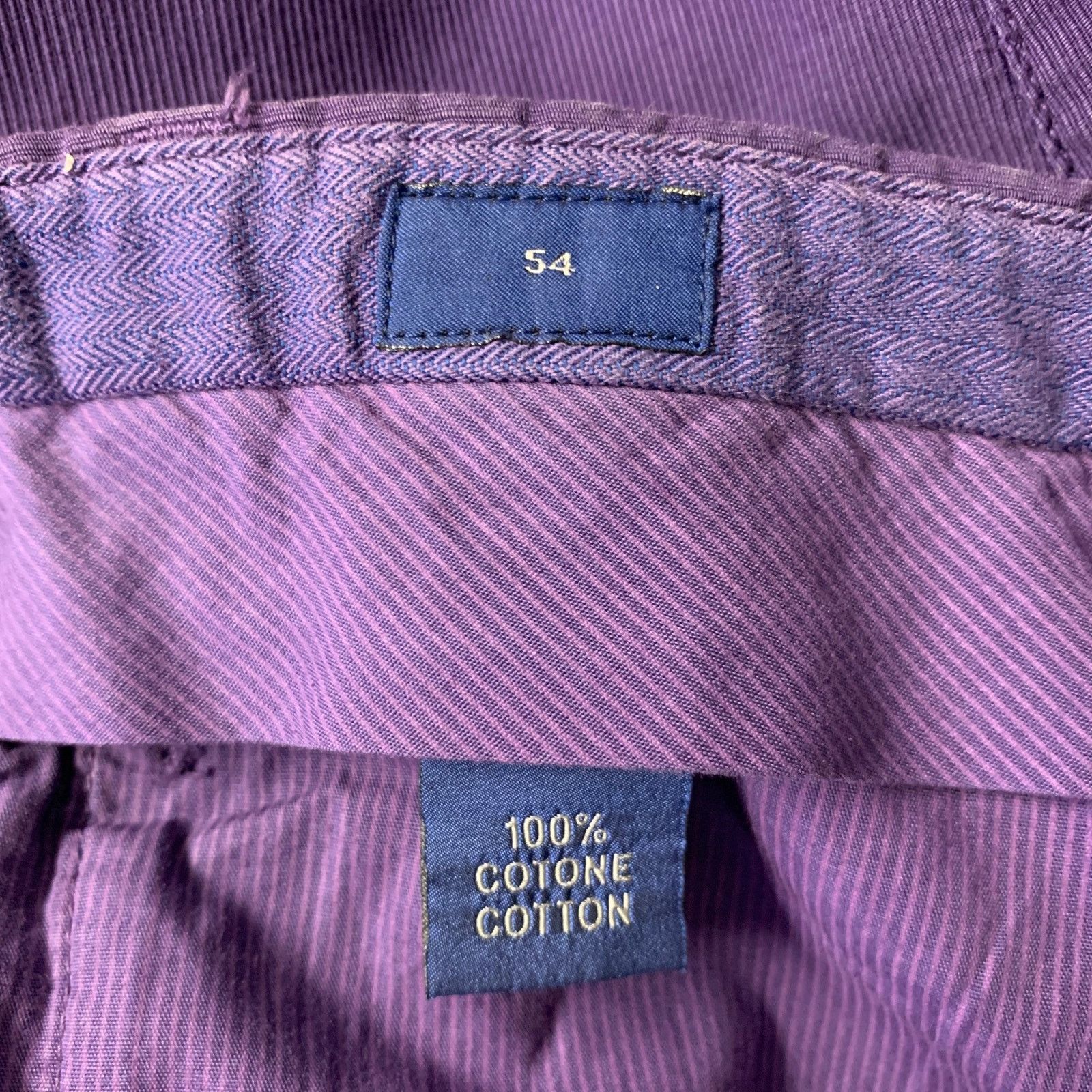Incotex INCOTEX Size 36 Purple Cotton Flat Front Casual Pants Size US 36 / EU 52 - 4 Thumbnail