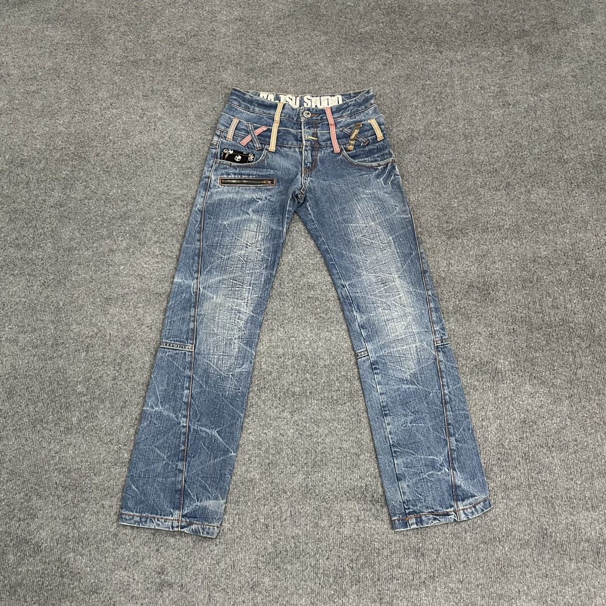 Japanese Brand Japanese Ba Tsu Studio Double Waist Jeans Skull Pattern Size 30" / US 8 / IT 44 - 1 Thumbnail