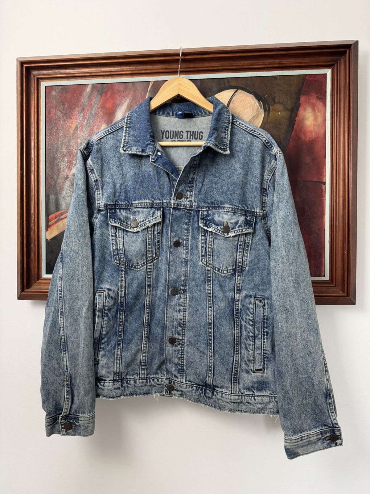H&M × Young Thug Young Thug Denim Cherub YSL Limited Release H&M Jacket Rap Size US M / EU 48-50 / 2 - 2 Thumbnail