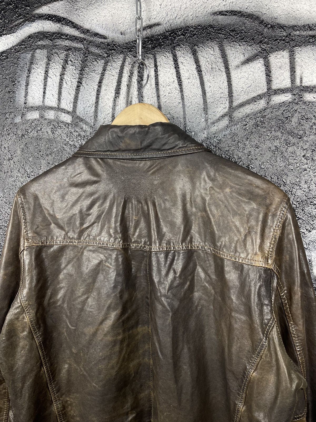 Chevignon Chevignon Registered Product 57 Vintage Brown Full Zip Sheepskin Leather Jacket Size US XL / EU 56 / 4 - 12 Thumbnail