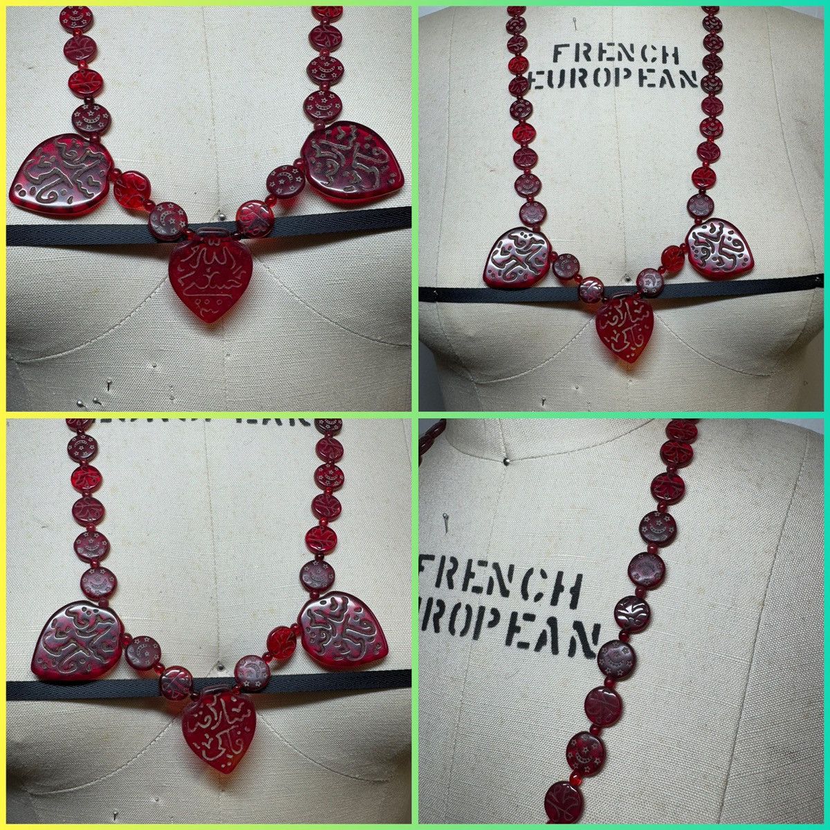 Vintage Vintage red glass Hajj beads Arabic Muslim double sided RARE Size ONE SIZE - 6 Thumbnail