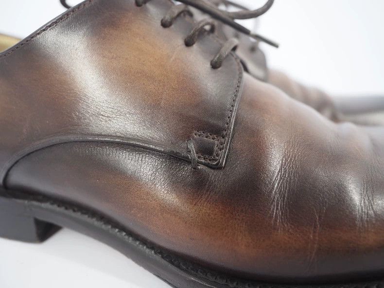 Berluti BerlutiDark brown scrub-colored Derby leather shoes 2503-Ne Size US 7.5 / EU 40-41 - 4 Thumbnail