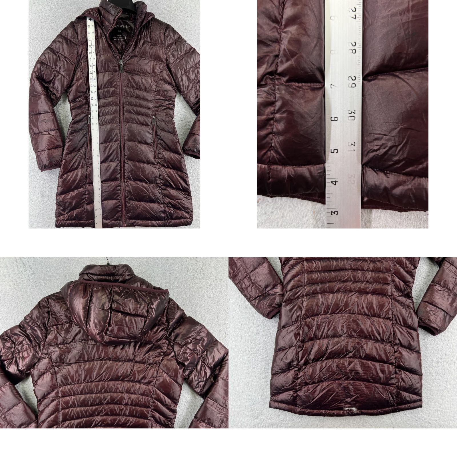 Calvin Klein Calvin Klein Jacket Womens XS Red Puffer Down Hooded Long Sleeve Quilted Zip Coat Size XS / US 0-2 / IT 36-38 - 9 Thumbnail