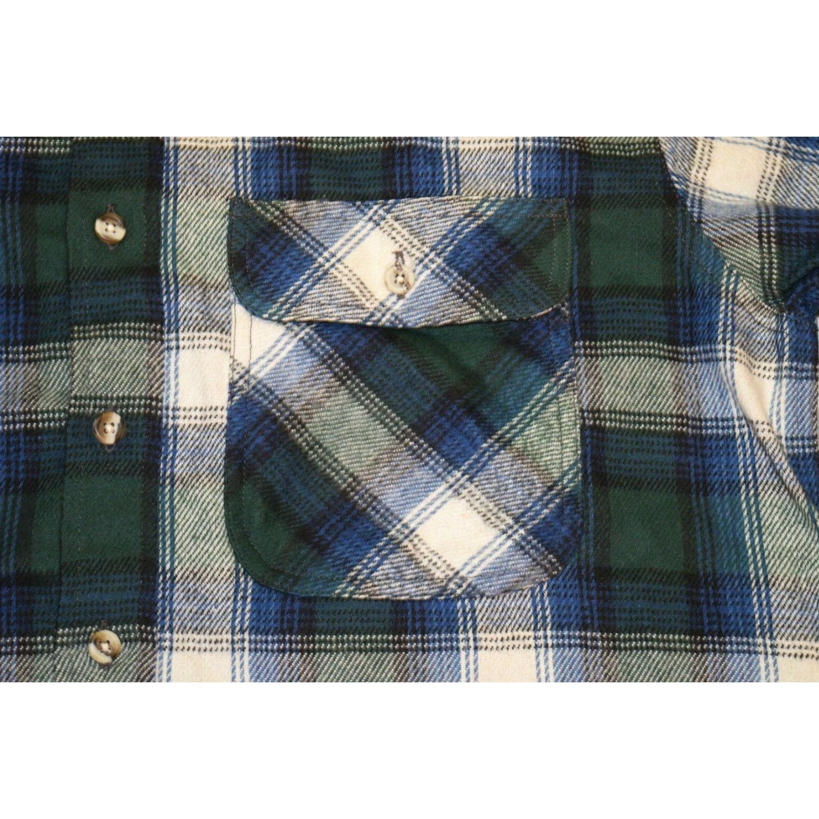 Vintage VINTAGE Field & Stream Men's Plaid Flannel Shirt Large Casual 80s 90s Cotton Blue Green Size US L / EU 52-54 / 3 - 4 Thumbnail