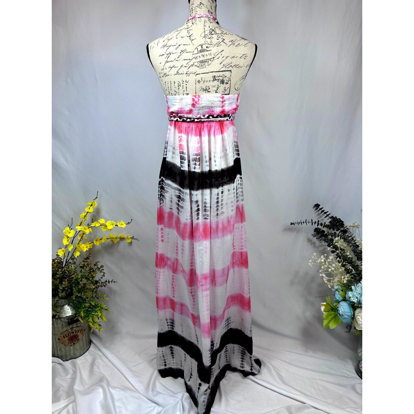 Other Chaudhry Halter Open Back Tie Dye Maxi Dress Pink Black M Size M / US 6-8 / IT 42-44 - 8 Thumbnail