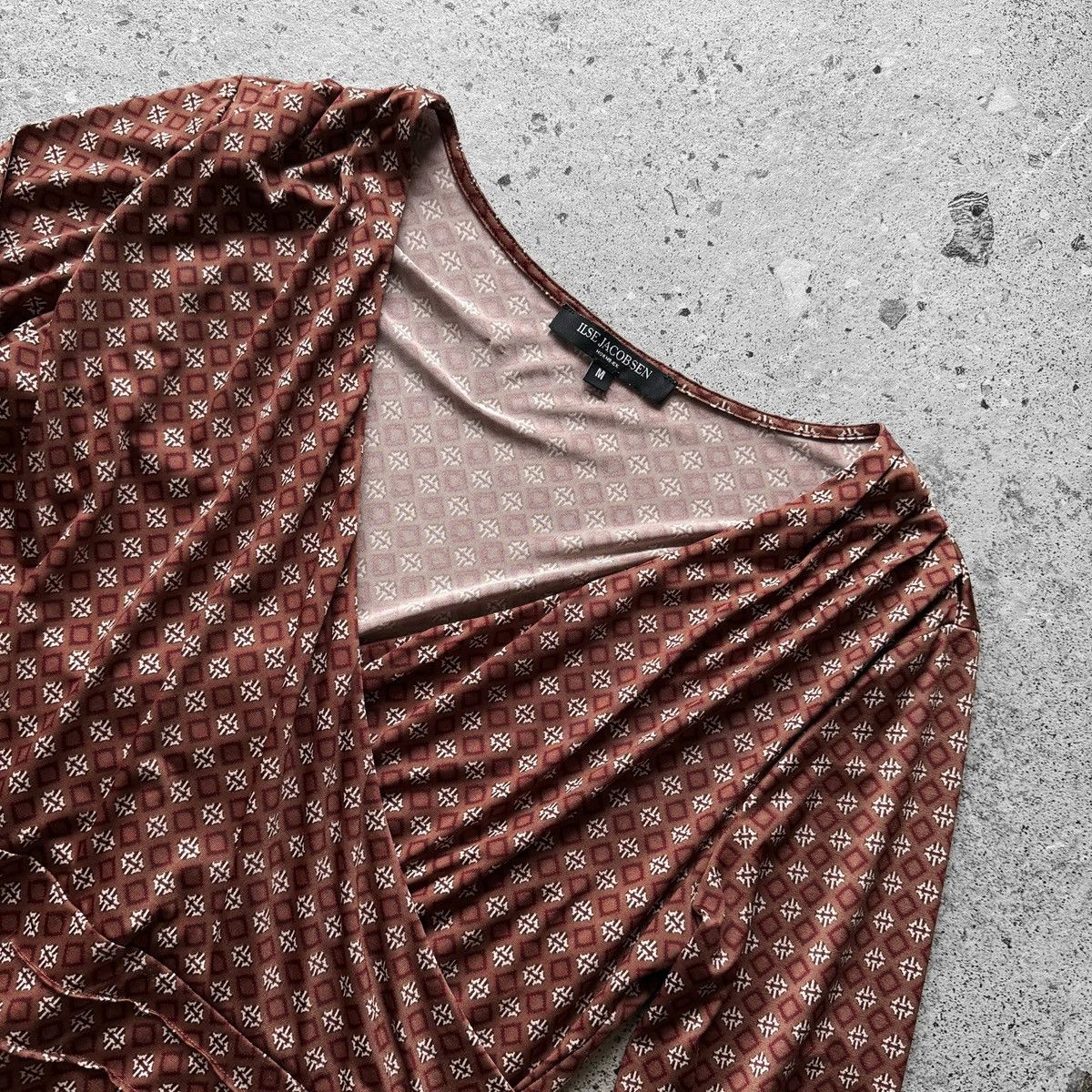Ilse Jacobsen Ilse Jacobsen Hornbaek Womens Brown Geo Print Wrap Dress Size M / US 6-8 / IT 42-44 - 3 Thumbnail