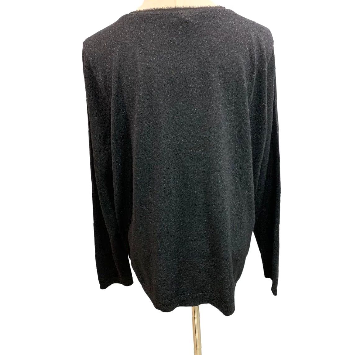 Talbots Talbots Woman 2X New Black Sparkle Metallic Silver Button Cardigan Lightweight W Size XXL / US 16-18 / IT 52-54 - 6 Thumbnail