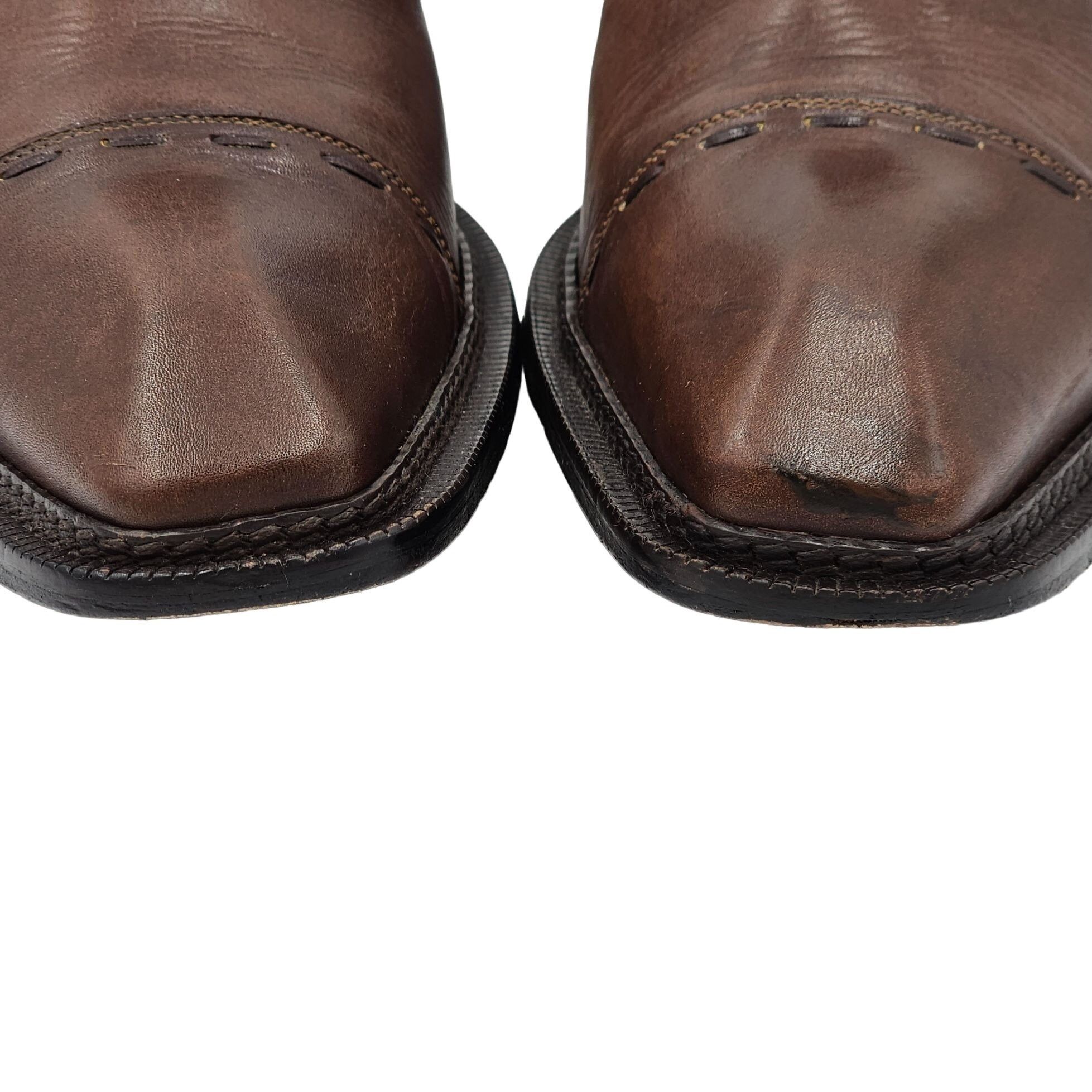 Mezlan Vintage Mezlan Spain Mens size 10M Brown Leather Dress Shoes Size US 10 / EU 43 - 6 Thumbnail