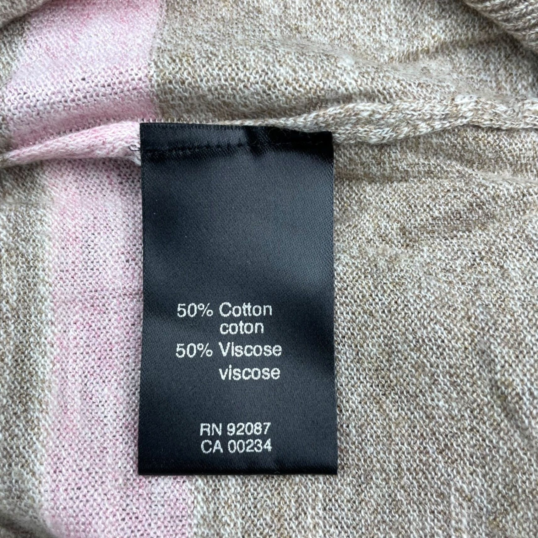 Saks Fifth Avenue Saks Fifth Avenue Men’s Pullover Sweater Beige Pink Stripe Cotton/Viscose 2XL Italy Crew Neck Long Sleeve Knitted Size US XXL / EU 58 / 5 - 5 Thumbnail