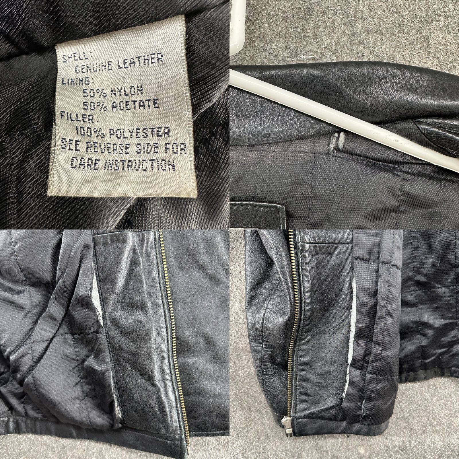 Vintage VINTAGE Chereskin Jacket Mens XL Black Bomber Genuine Leather Full Zip Y2K 90s Biker Casual Size US XL / EU 56 / 4 - 8 Thumbnail