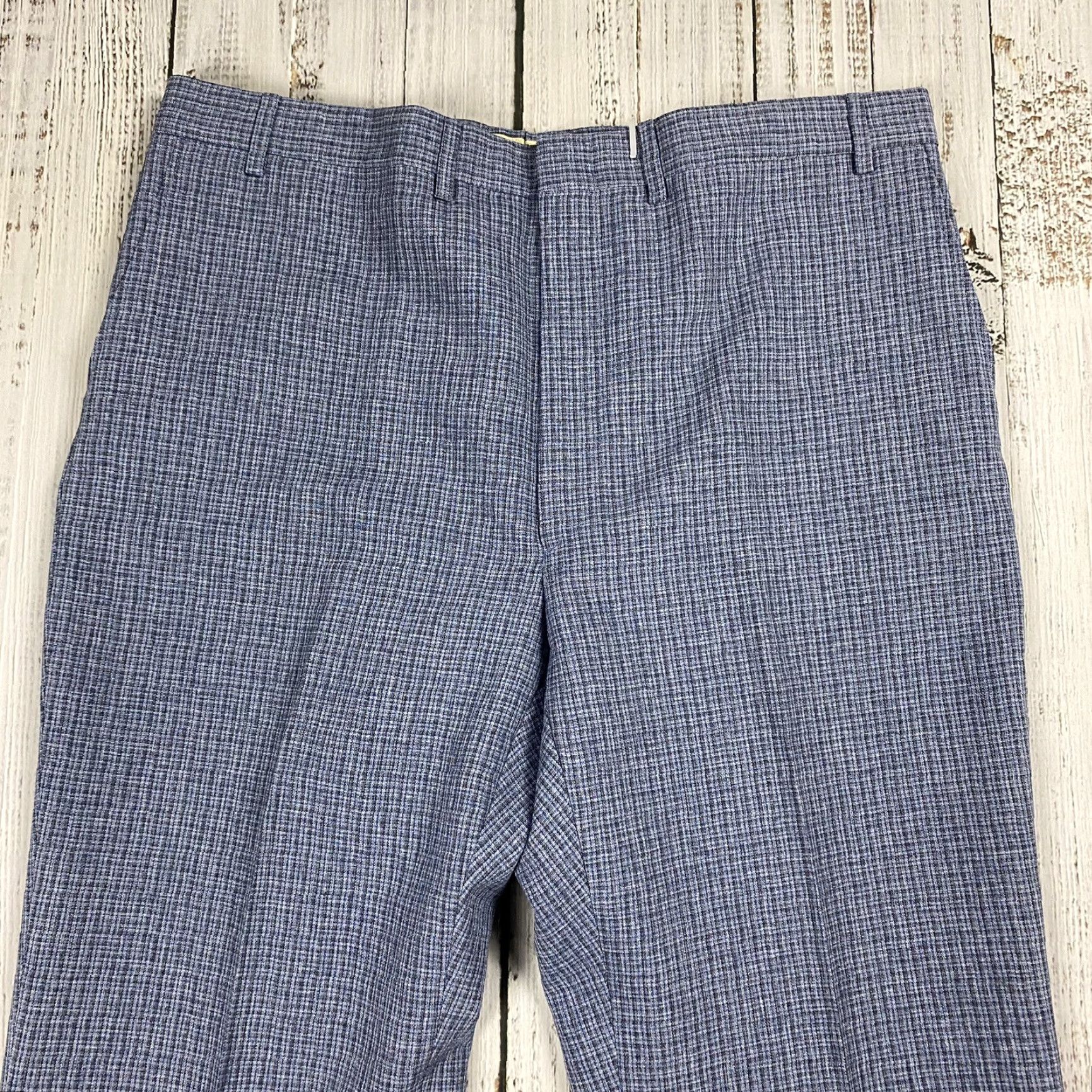 Sears VTG NWT SEARS COMFORT LEISURE SUIT 60S 70S BLUE POLYESTER PLAID 38 PANTS DISC0 Size 38R - 2 Thumbnail
