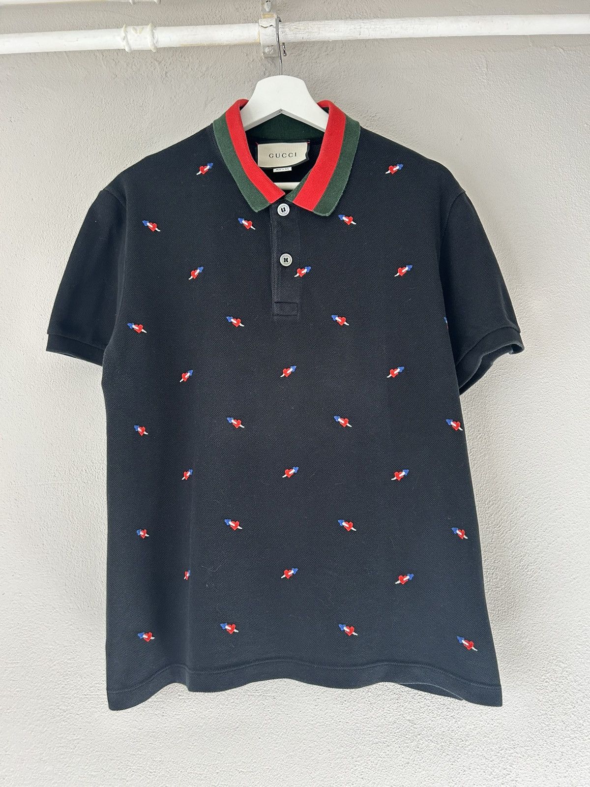 Gucci Gucci Embroidered Pierced Heart Polo, Size XL Size US XL / EU 56 / 4 - 1 Thumbnail