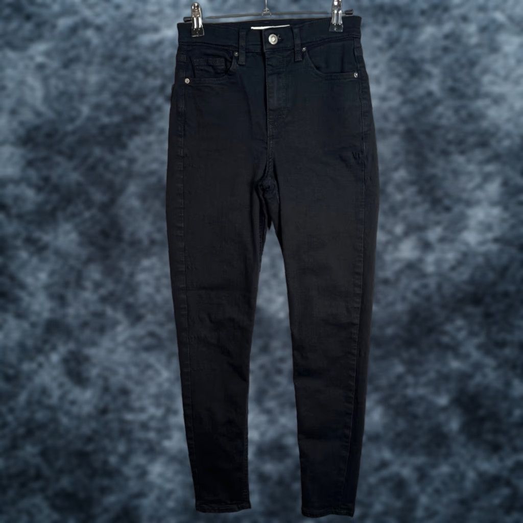 Topshop Topshop Womens Skinny Jeans Black High-Waist Stretch Denim 25 x 30 Jamie Jeans Color: Black Size 42" / US 20 - 1 Thumbnail