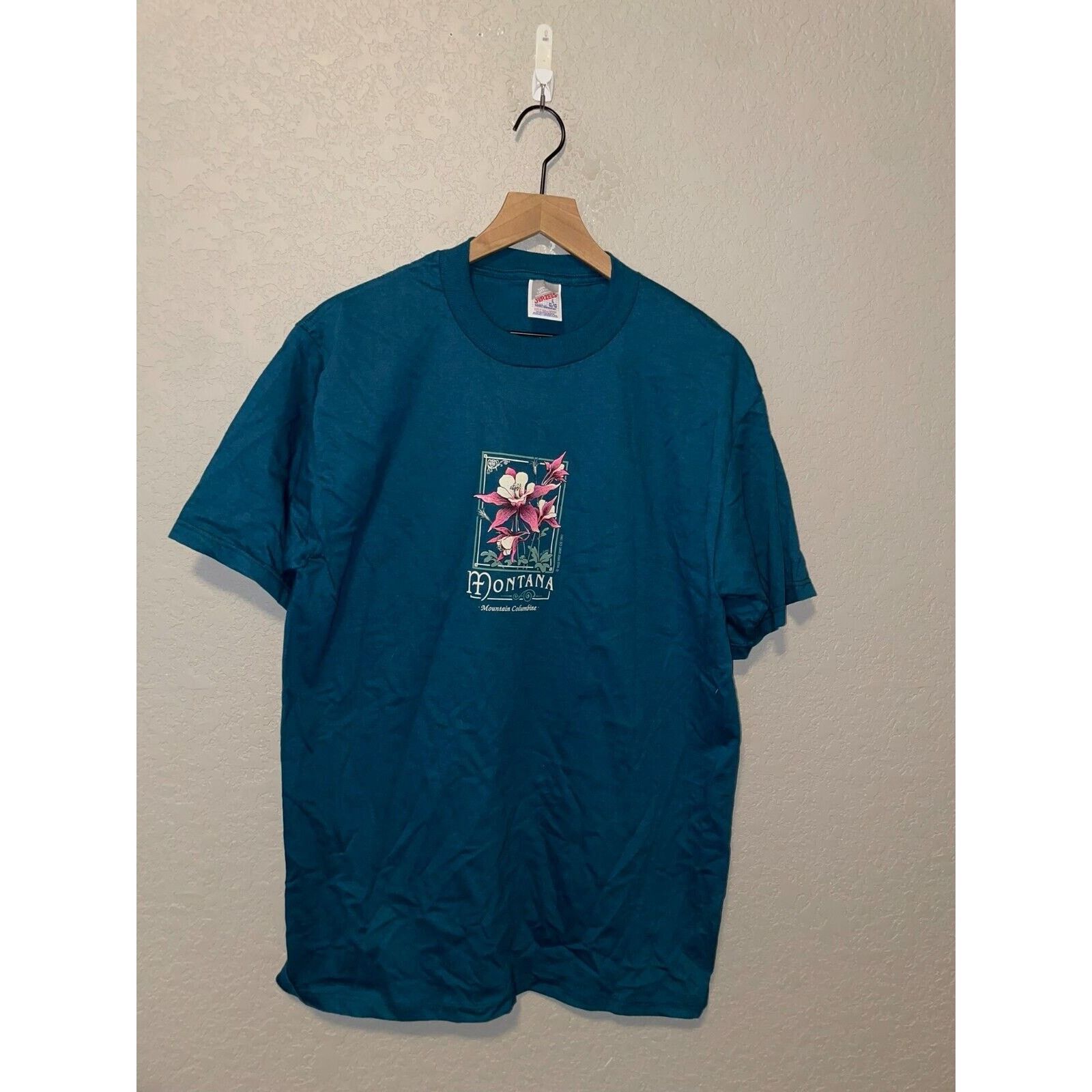 Jerzees Vintage Montana Flower Shirt Mountain Columbine Tee 90s L Size US L / EU 52-54 / 3 - 1 Thumbnail