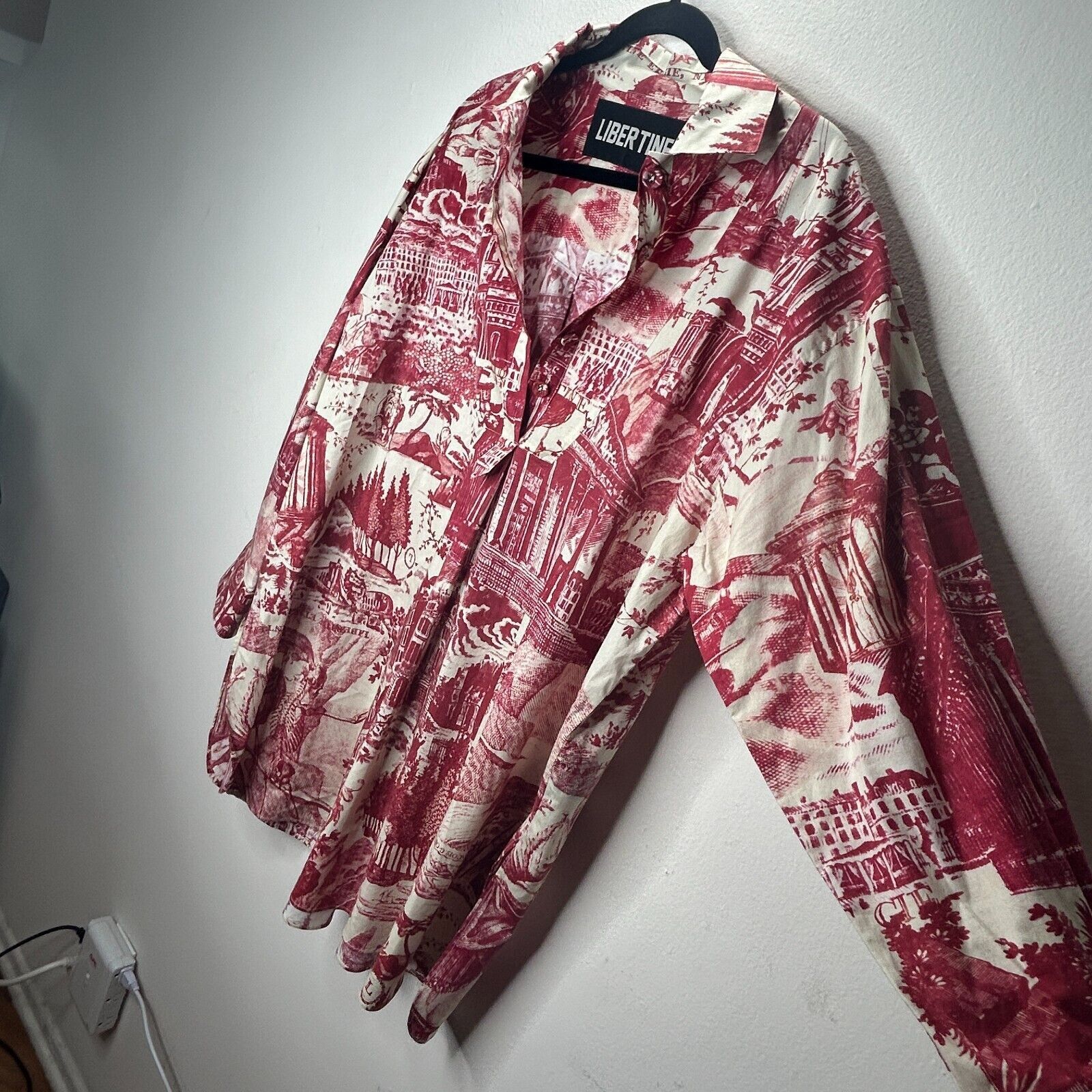 Libertine Libertine Red Cream Toile De Nantes Half-Button Tunic L / XL Size XL / US 12-14 / IT 48-50 - 6 Thumbnail